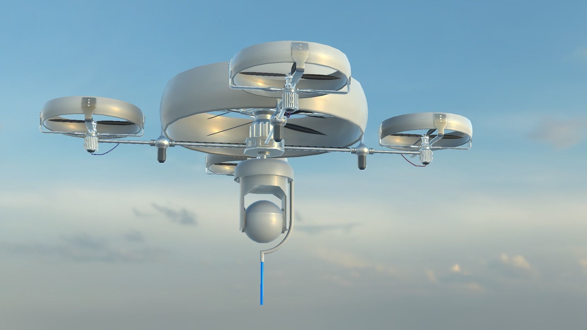 Reconnaissance Spy Drone  Low-poly 3D model_17