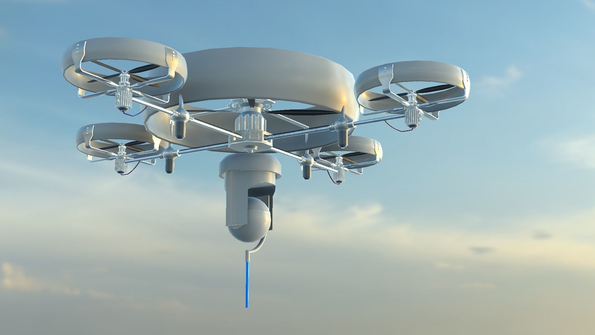 Reconnaissance Spy Drone  Low-poly 3D model_11