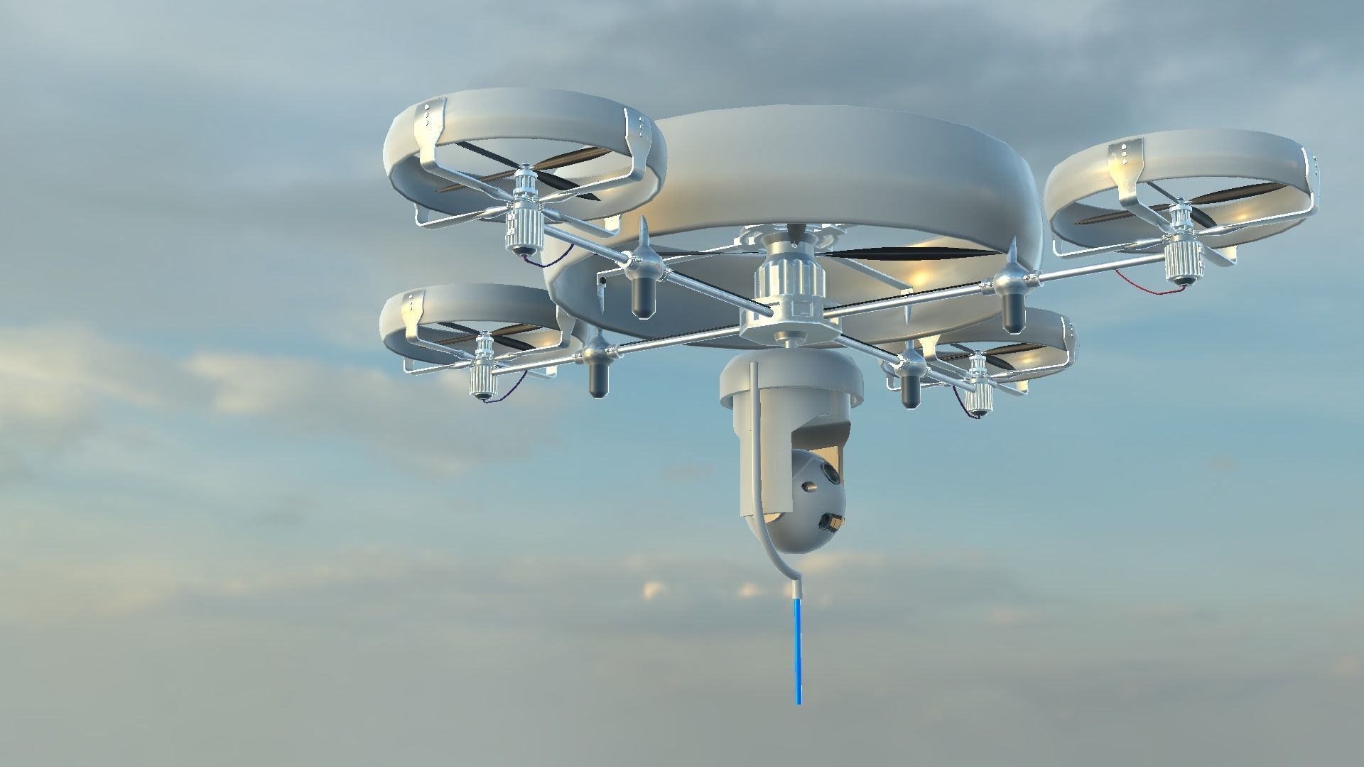 Reconnaissance Spy Drone  Low-poly 3D model_39