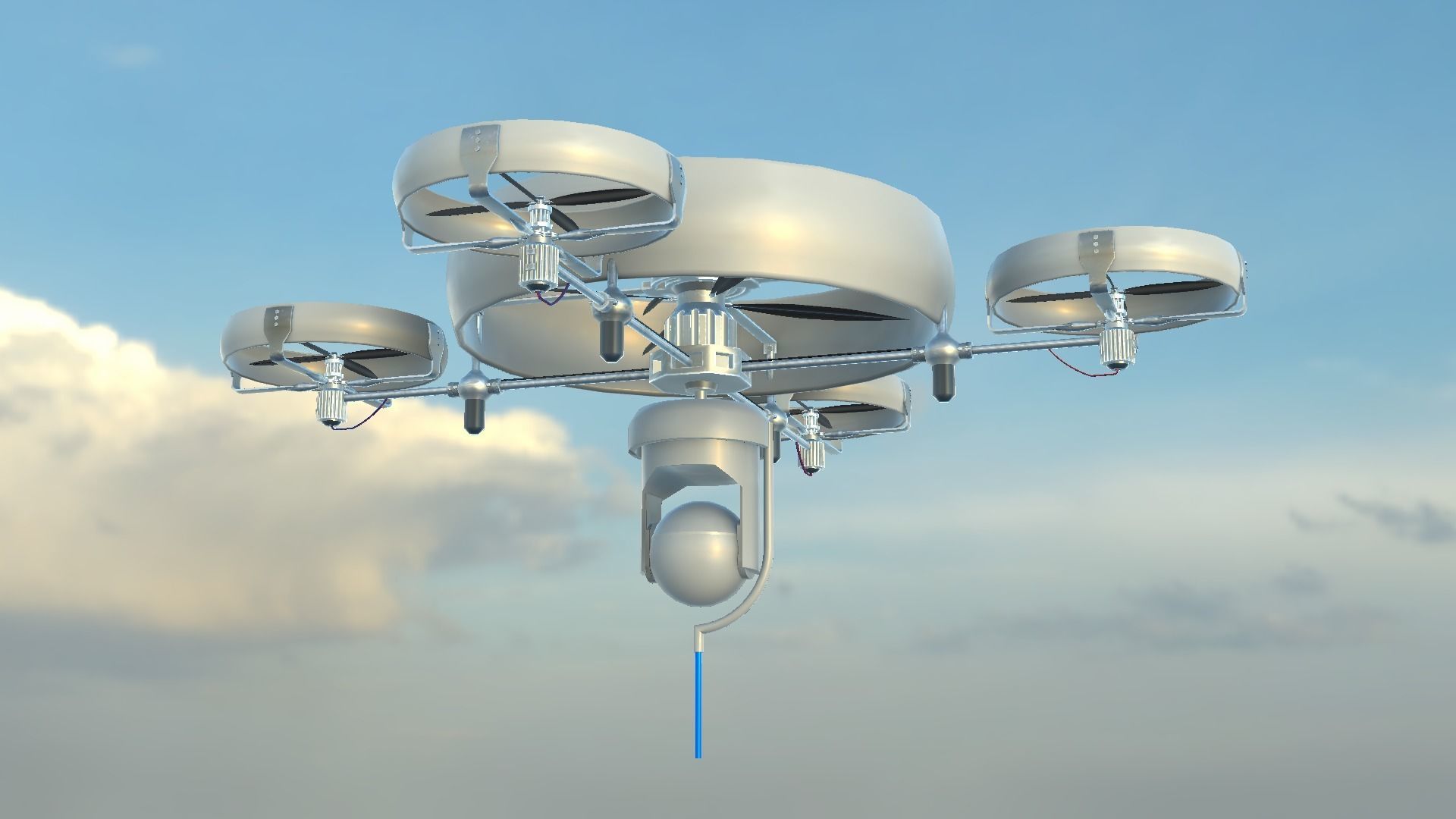 Reconnaissance Spy Drone  Low-poly 3D model_21