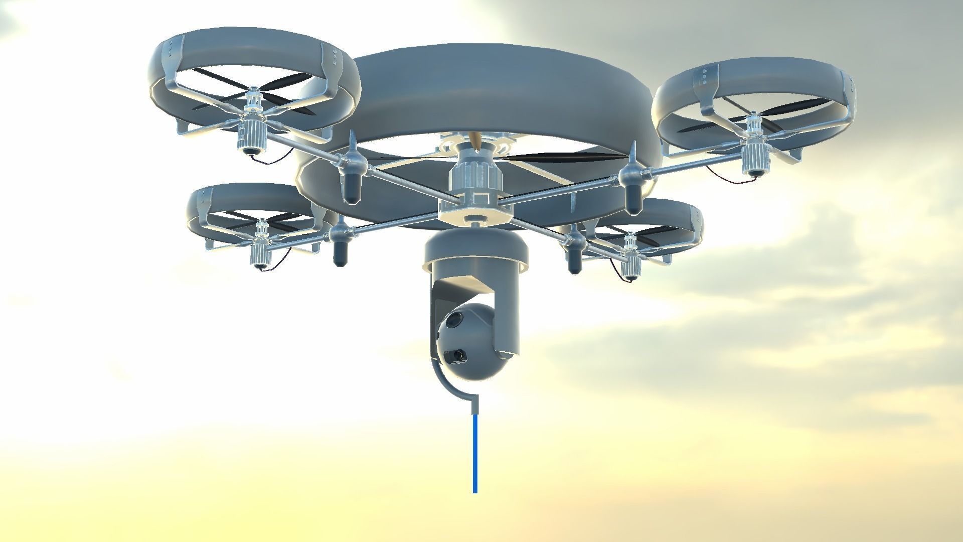 Reconnaissance Spy Drone  Low-poly 3D model_50