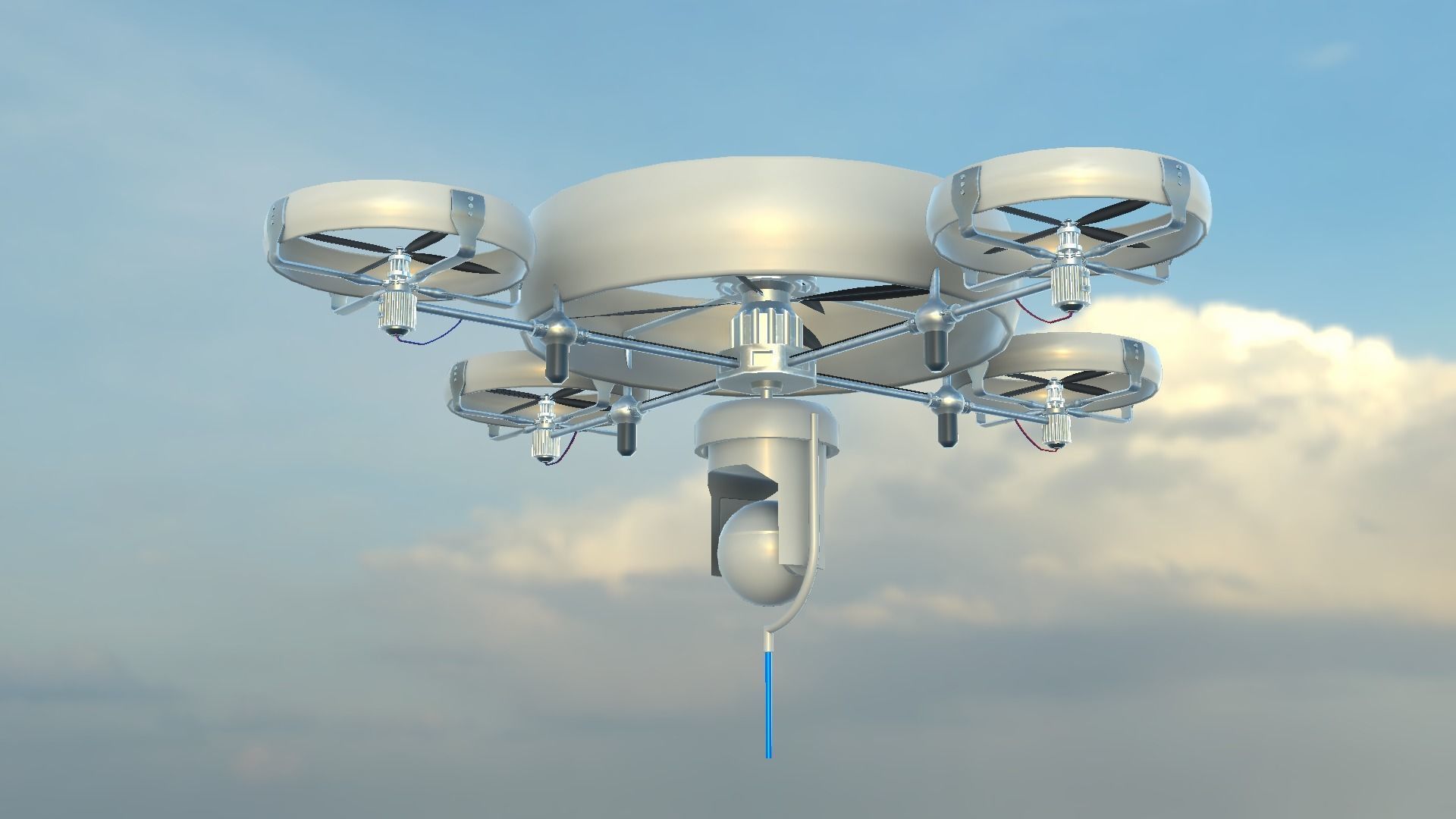 Reconnaissance Spy Drone  Low-poly 3D model_30