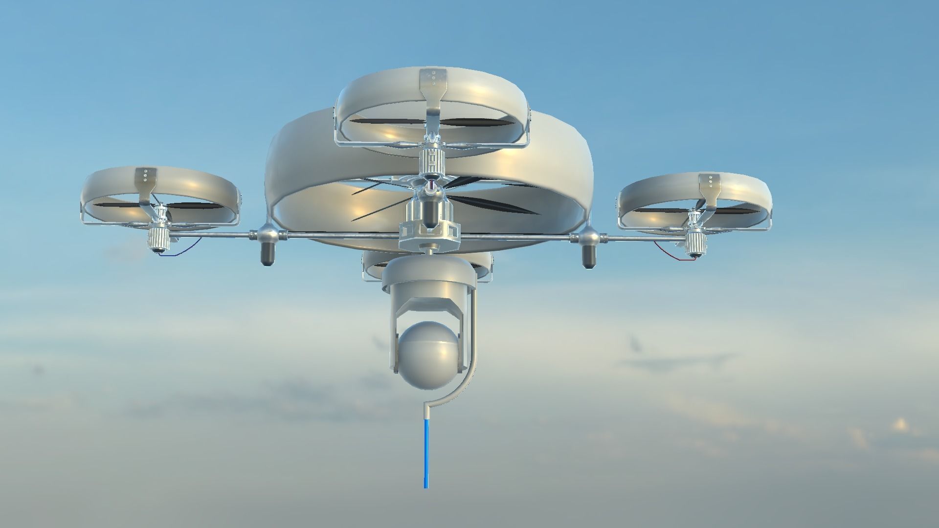 Reconnaissance Spy Drone  Low-poly 3D model_16