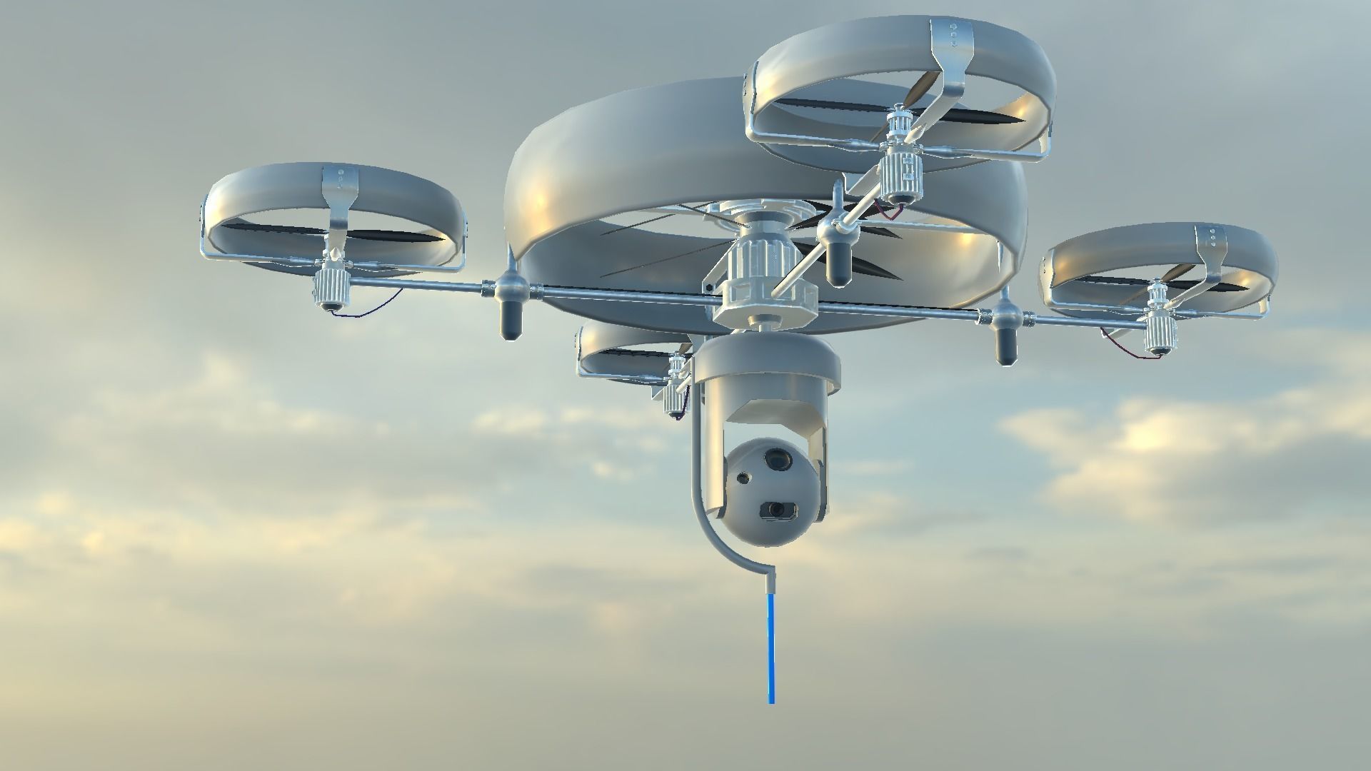 Reconnaissance Spy Drone  Low-poly 3D model_45
