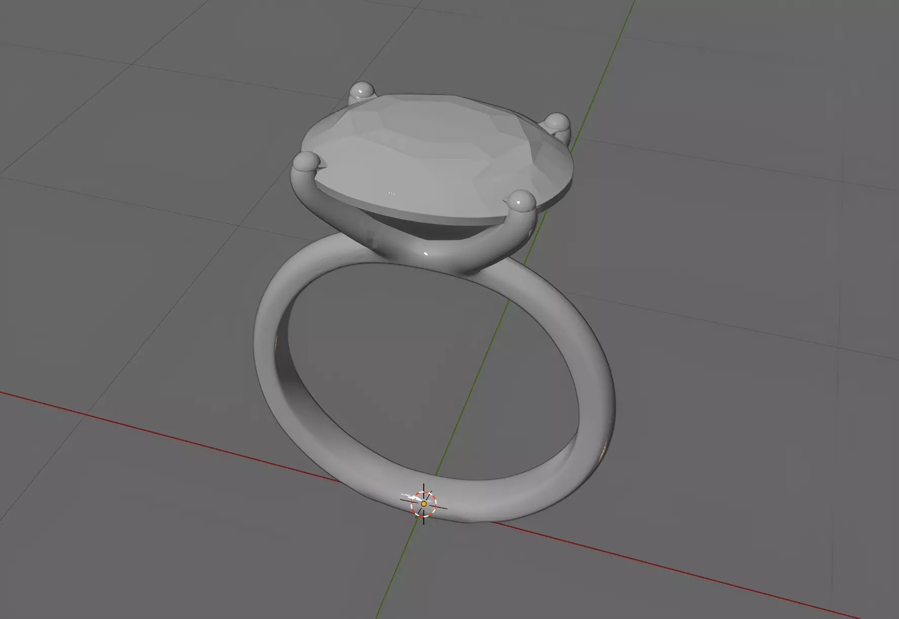 Gold Ring Oval Cut Amethyst Solitaire Jewelry 3D Model 3D print model_2