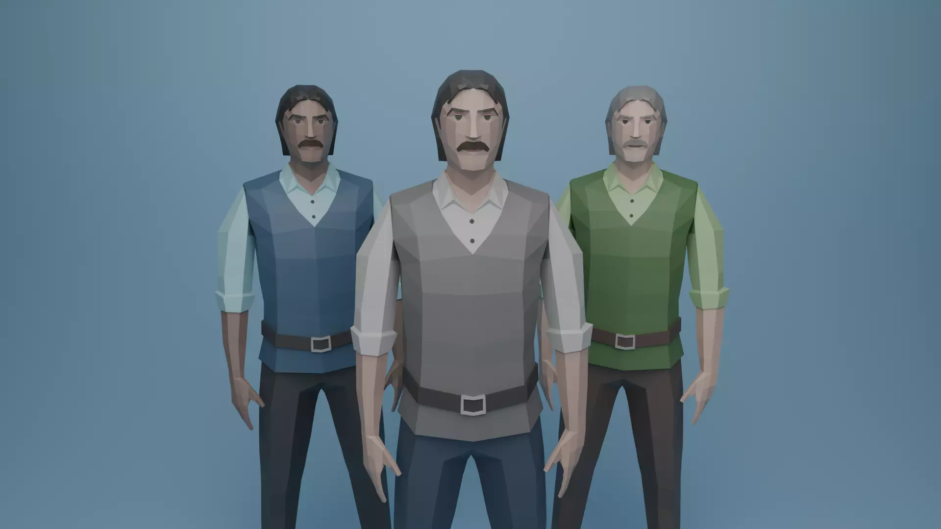 Low Poly Character Rigged Low-poly 3D model_3