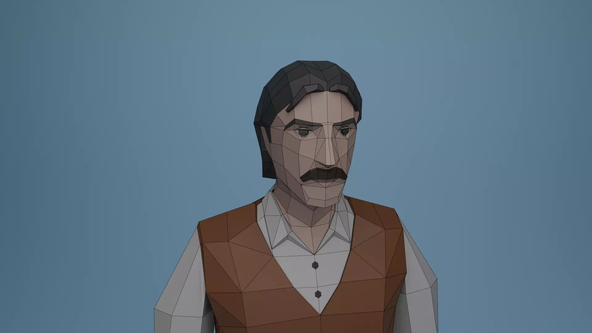 Low Poly Character Rigged Low-poly 3D model_5