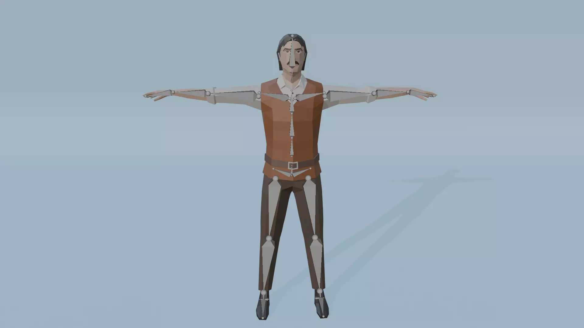 Low Poly Character Rigged Low-poly 3D model_2