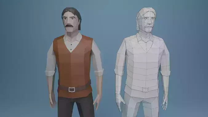 Low Poly Character Rigged Low-poly 3D model