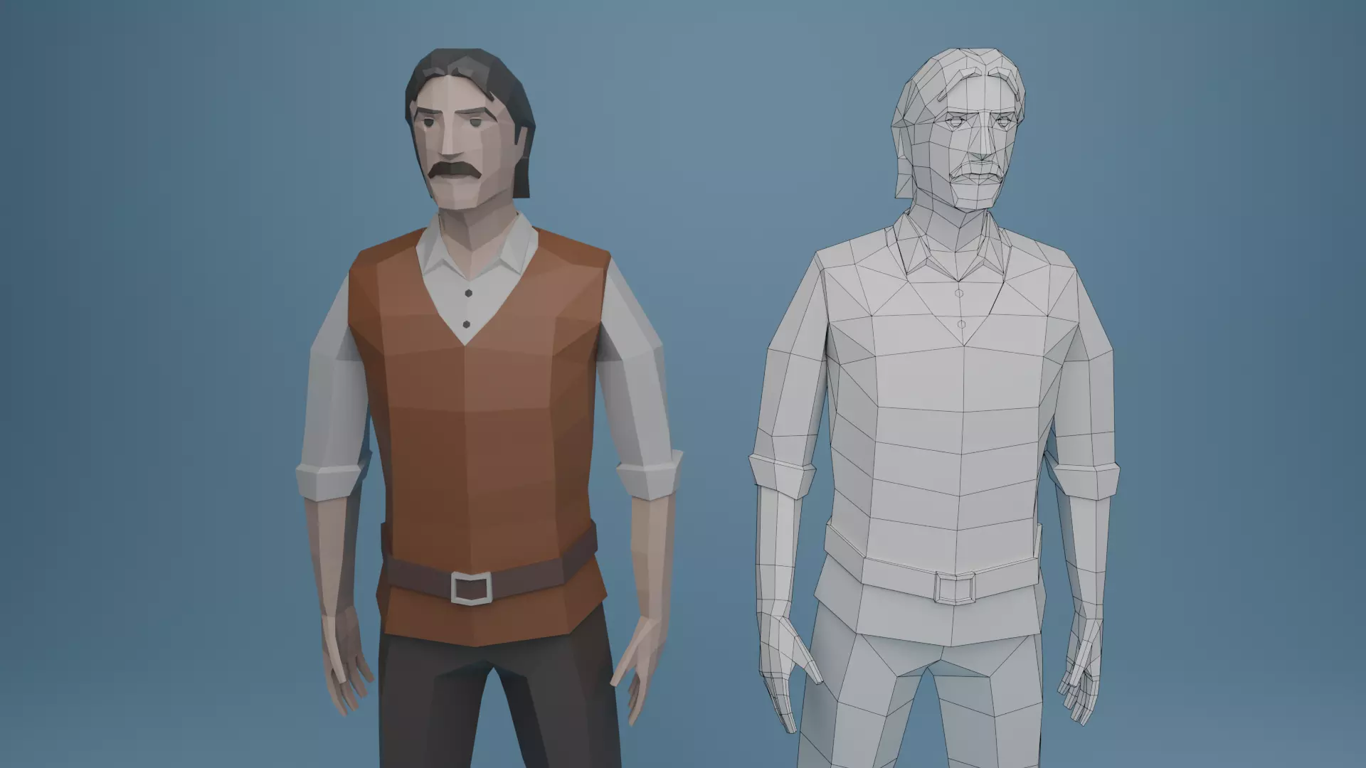 Low Poly Character Rigged Low-poly 3D model_0