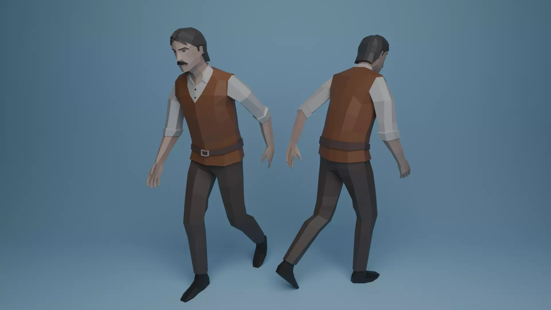Low Poly Character Rigged Low-poly 3D model_1