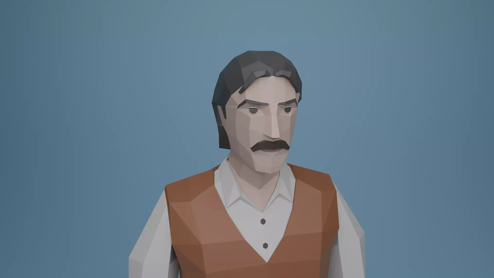 Low Poly Character Rigged Low-poly 3D model_4