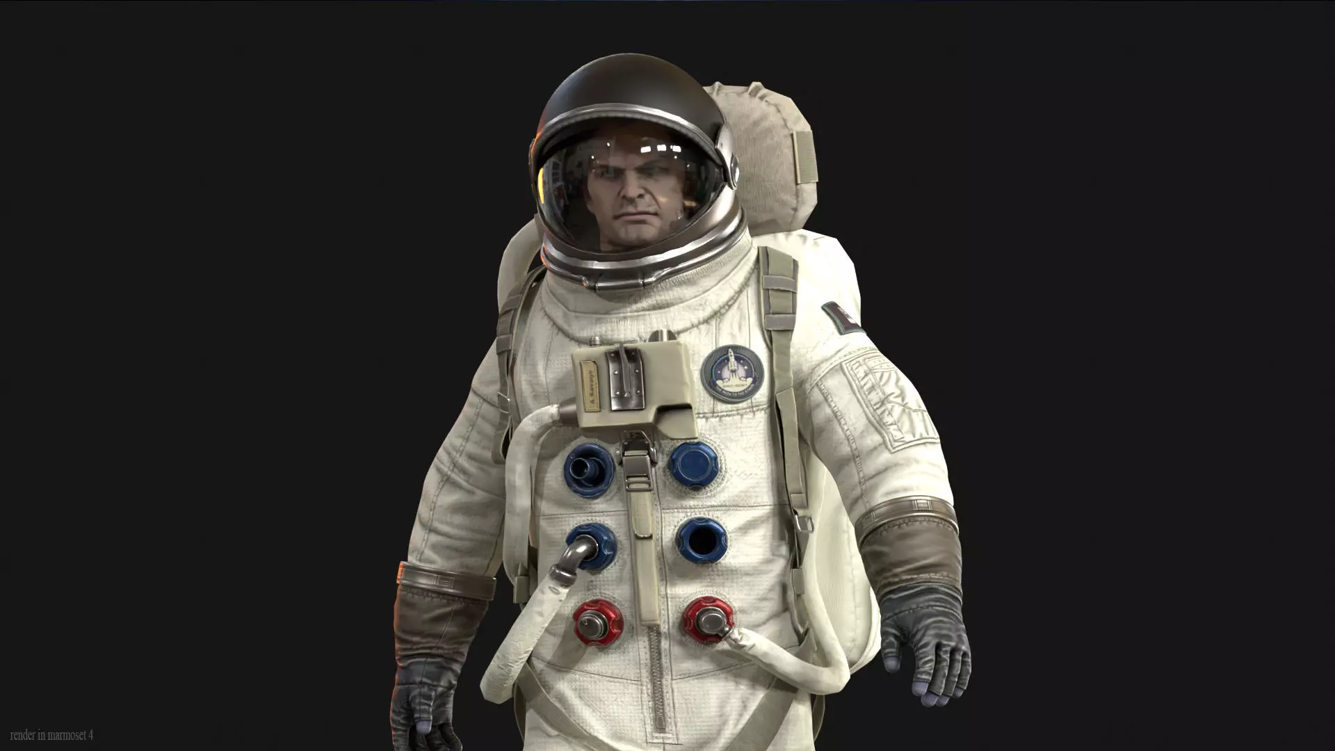 Astronaut Low-poly 3D model_3