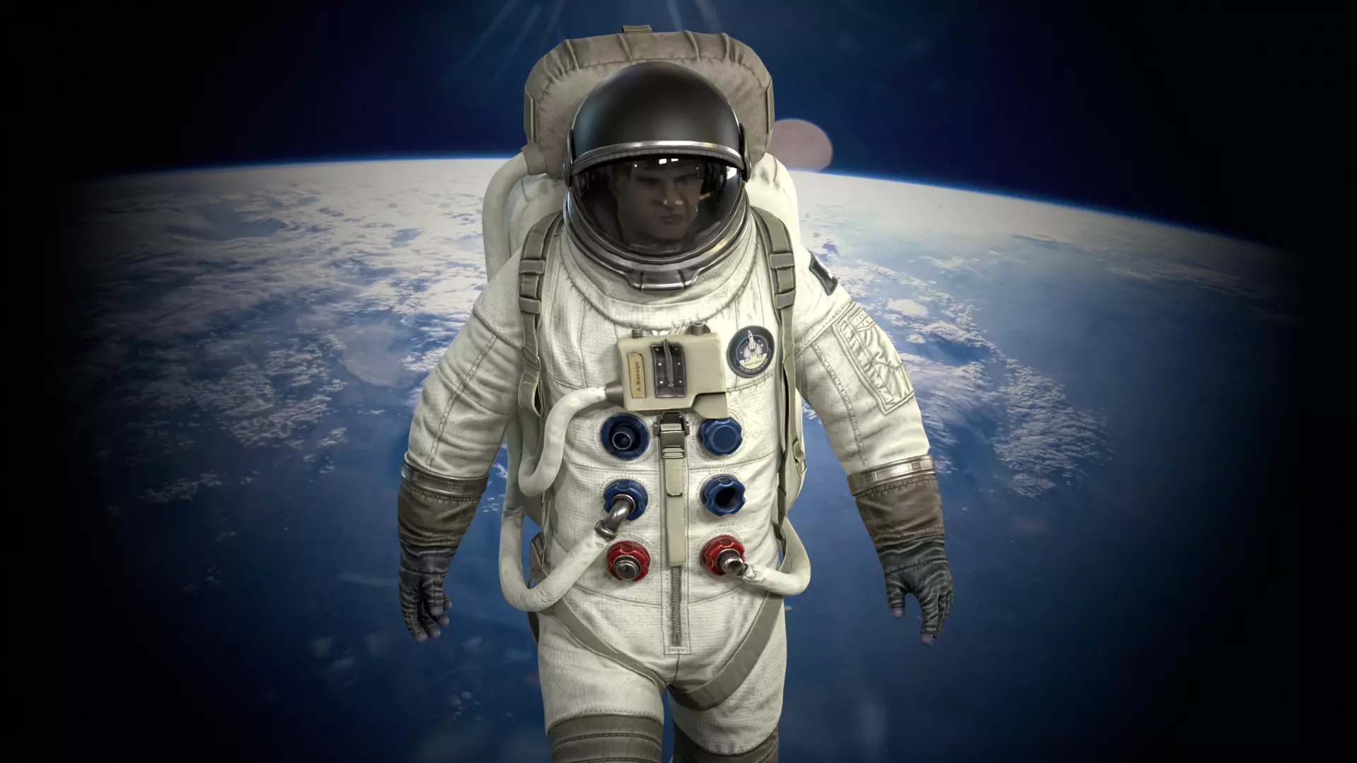 Astronaut Low-poly 3D model_16