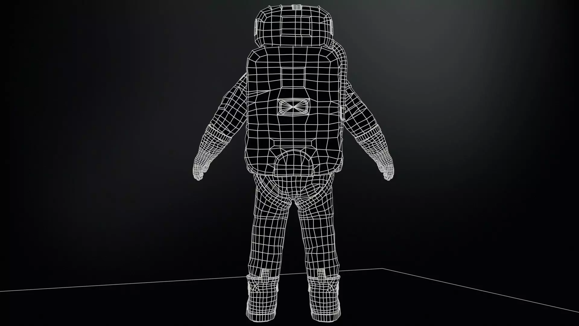 Astronaut Low-poly 3D model_13