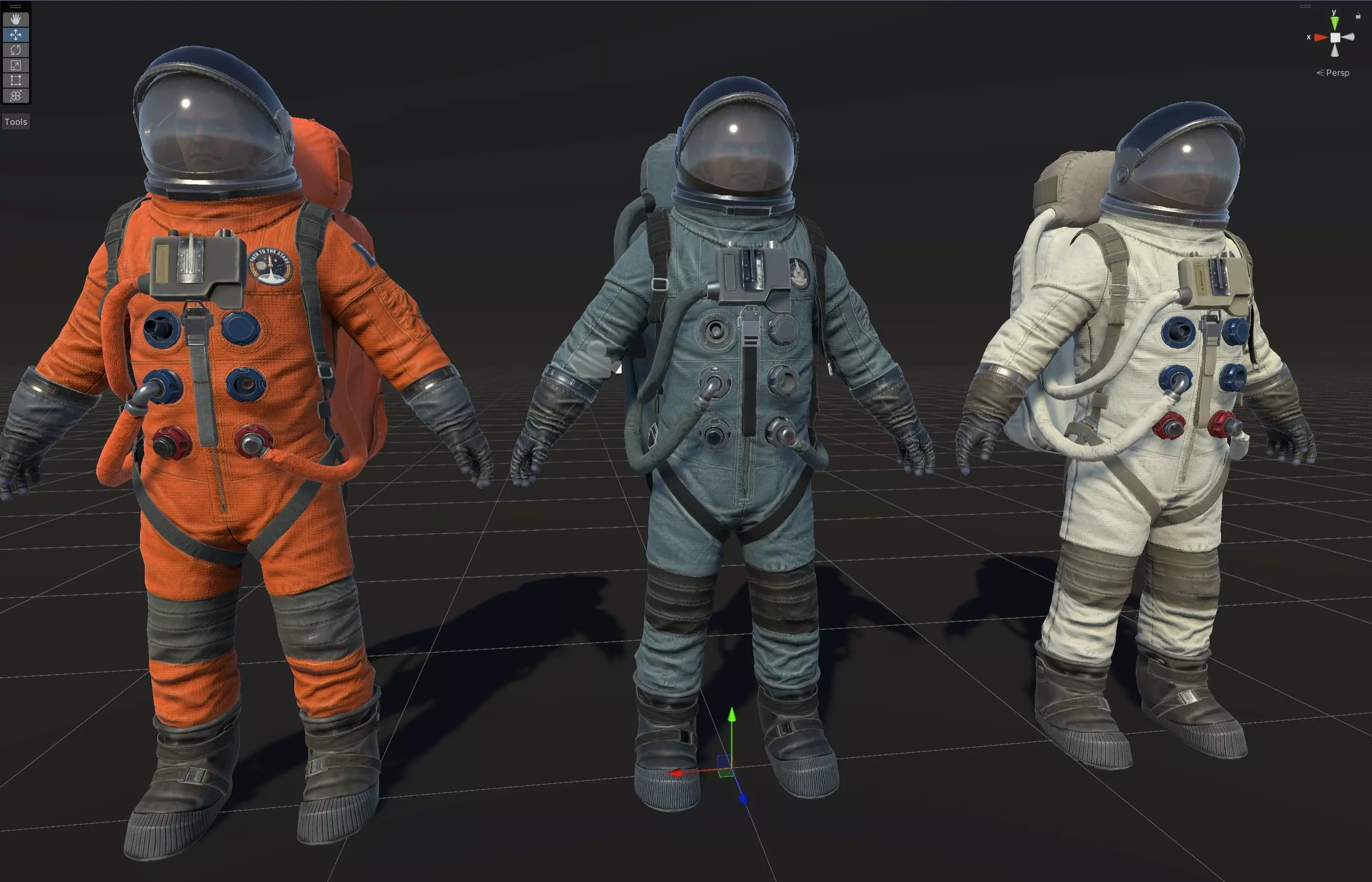 Astronaut Low-poly 3D model_30