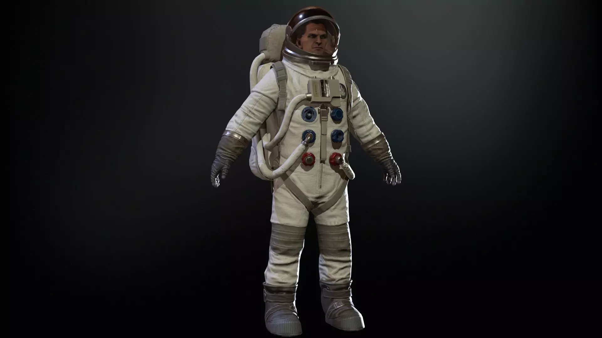 Astronaut Low-poly 3D model_17