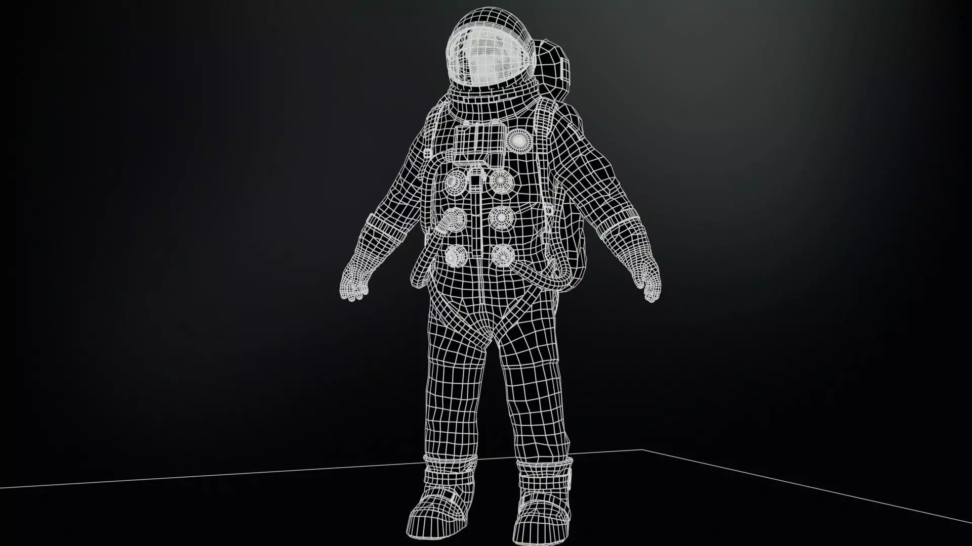 Astronaut Low-poly 3D model_15