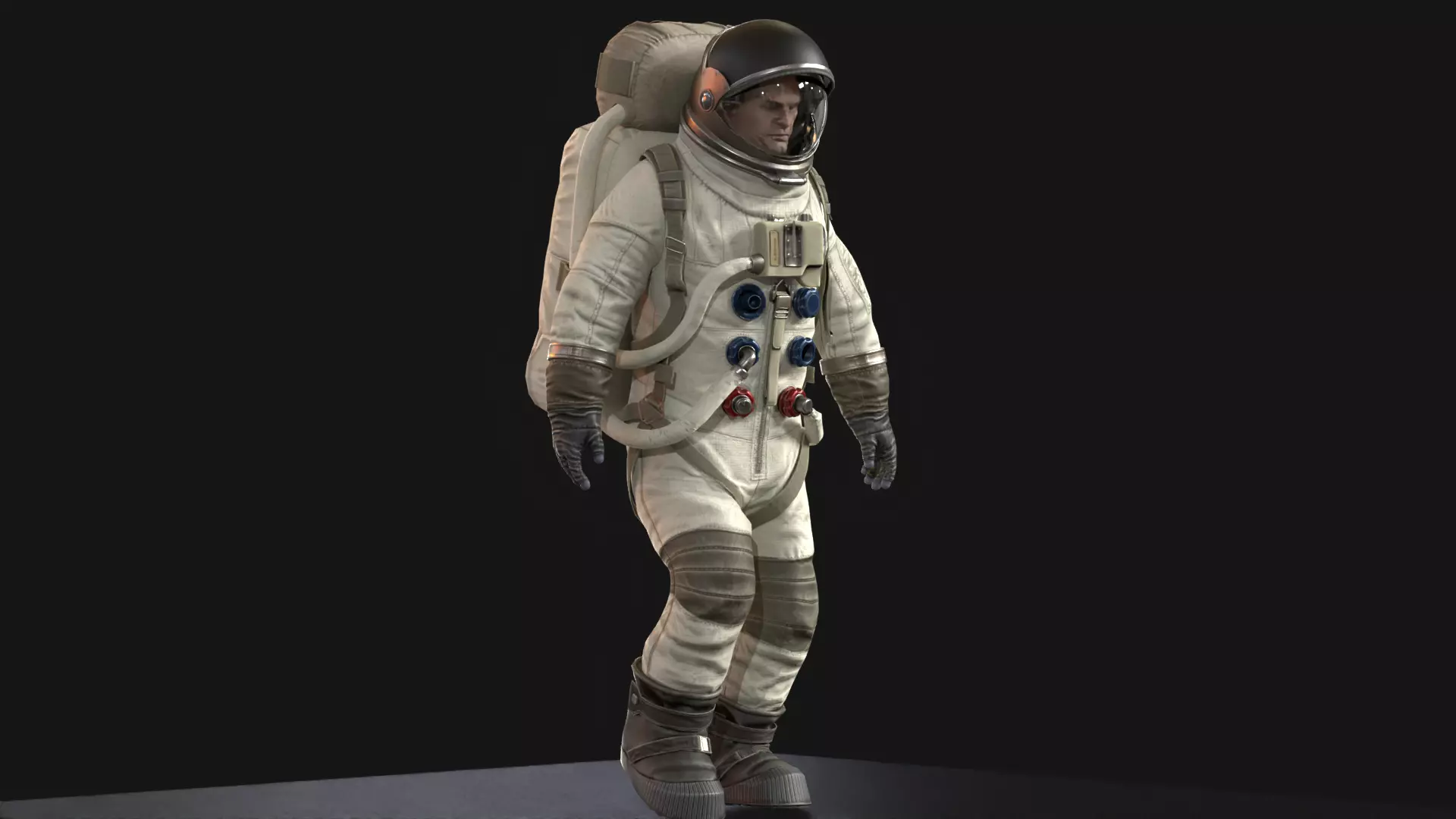 Astronaut Low-poly 3D model_8