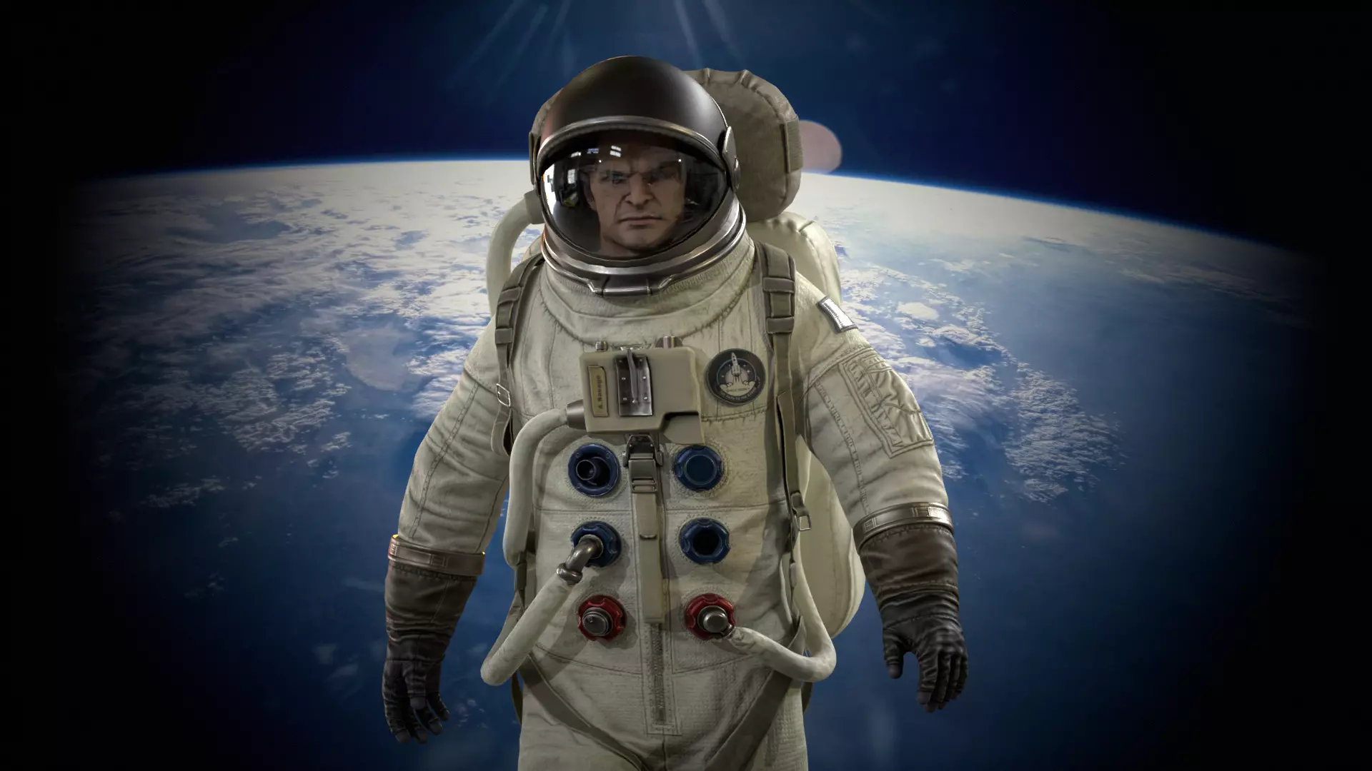 Astronaut Low-poly 3D model_14