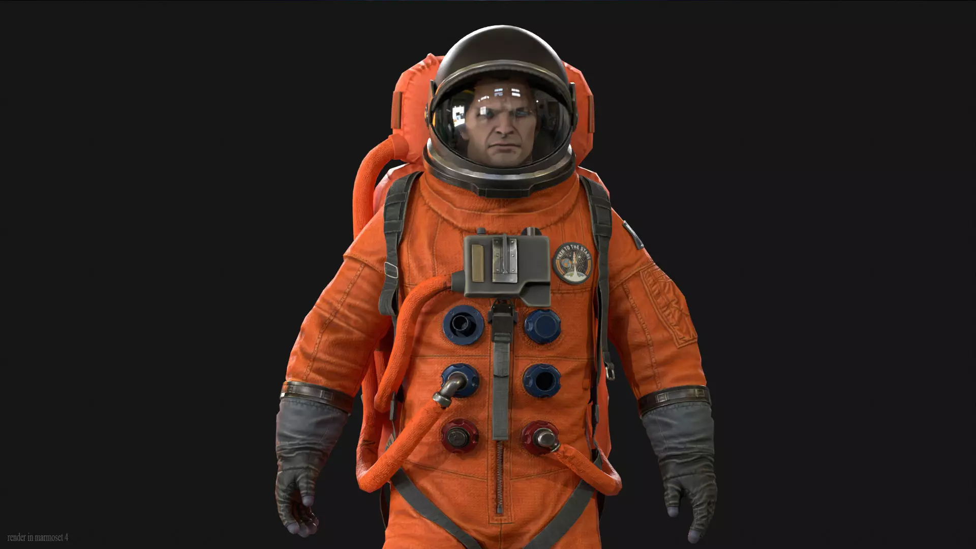 Astronaut Low-poly 3D model_5