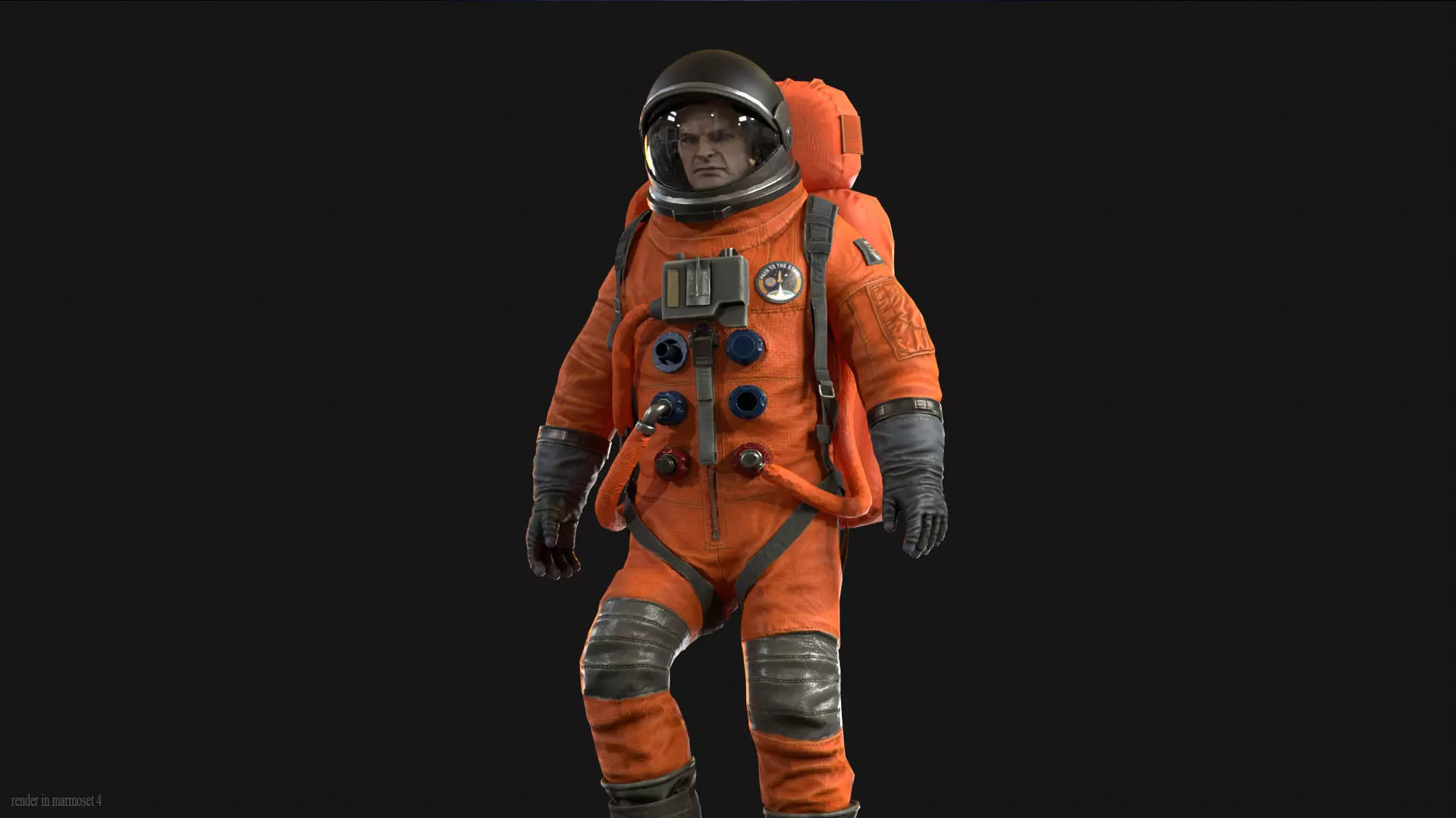 Astronaut Low-poly 3D model_4