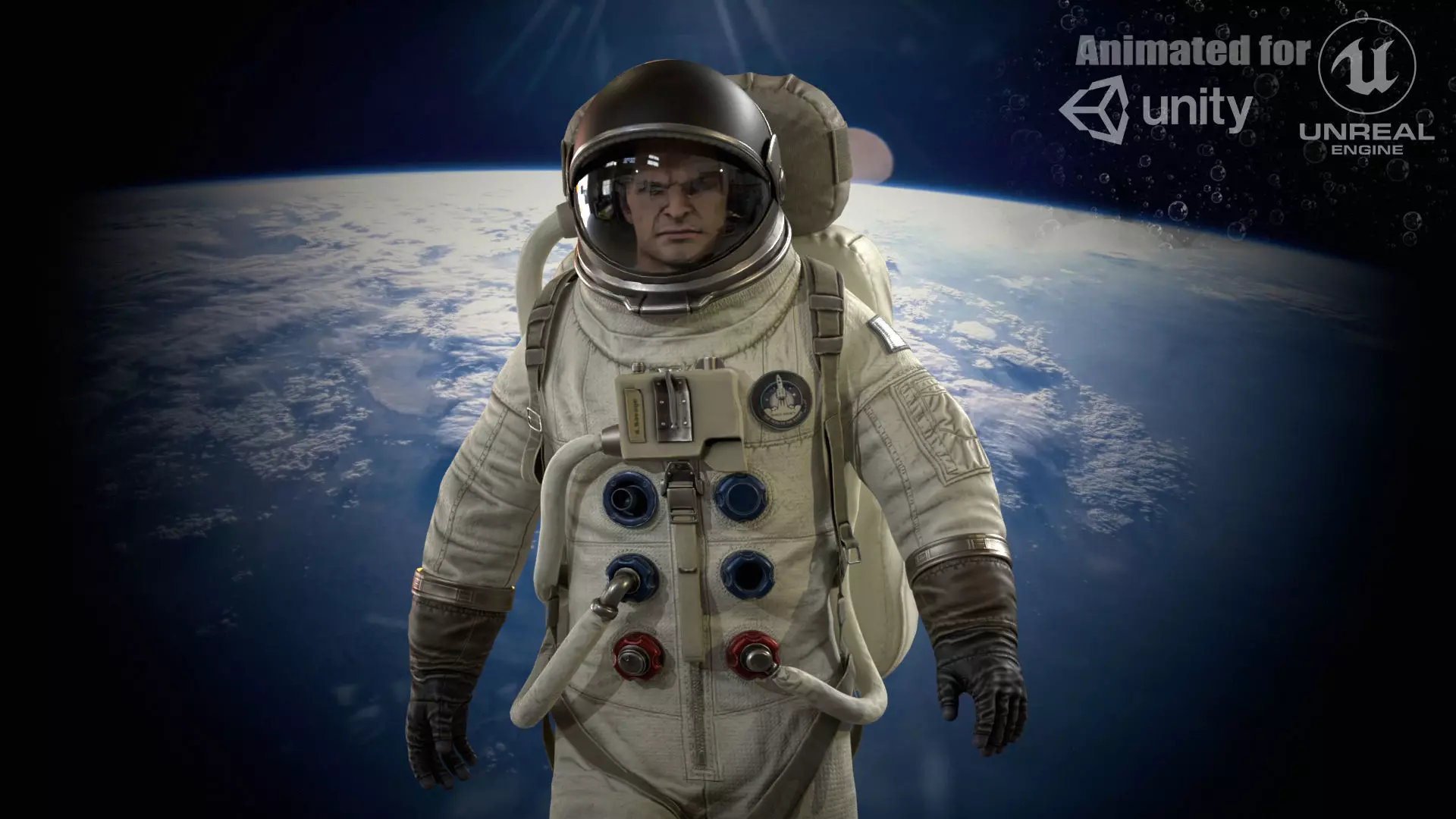 Astronaut Low-poly 3D model_0