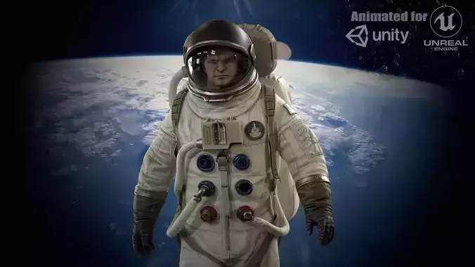 Astronaut Low-poly 3D model