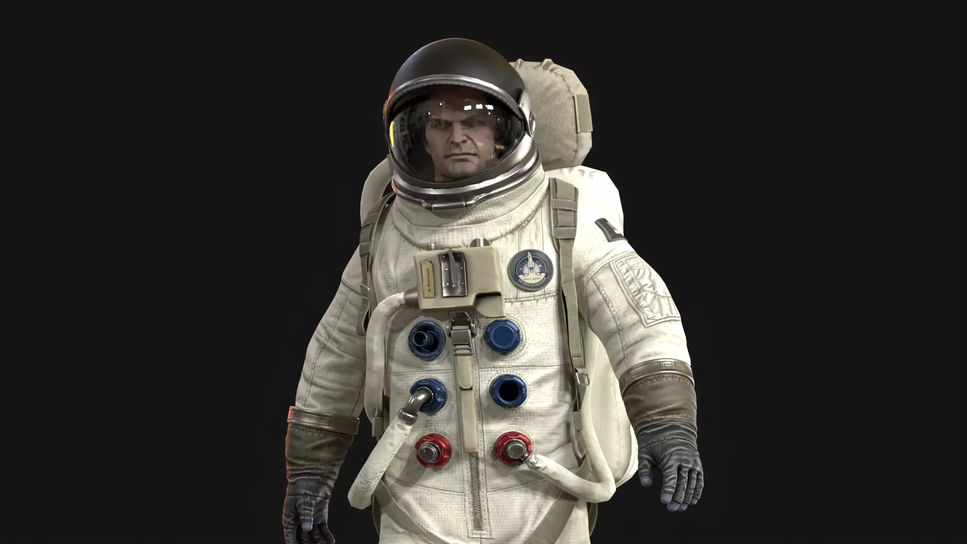 Astronaut Low-poly 3D model_7
