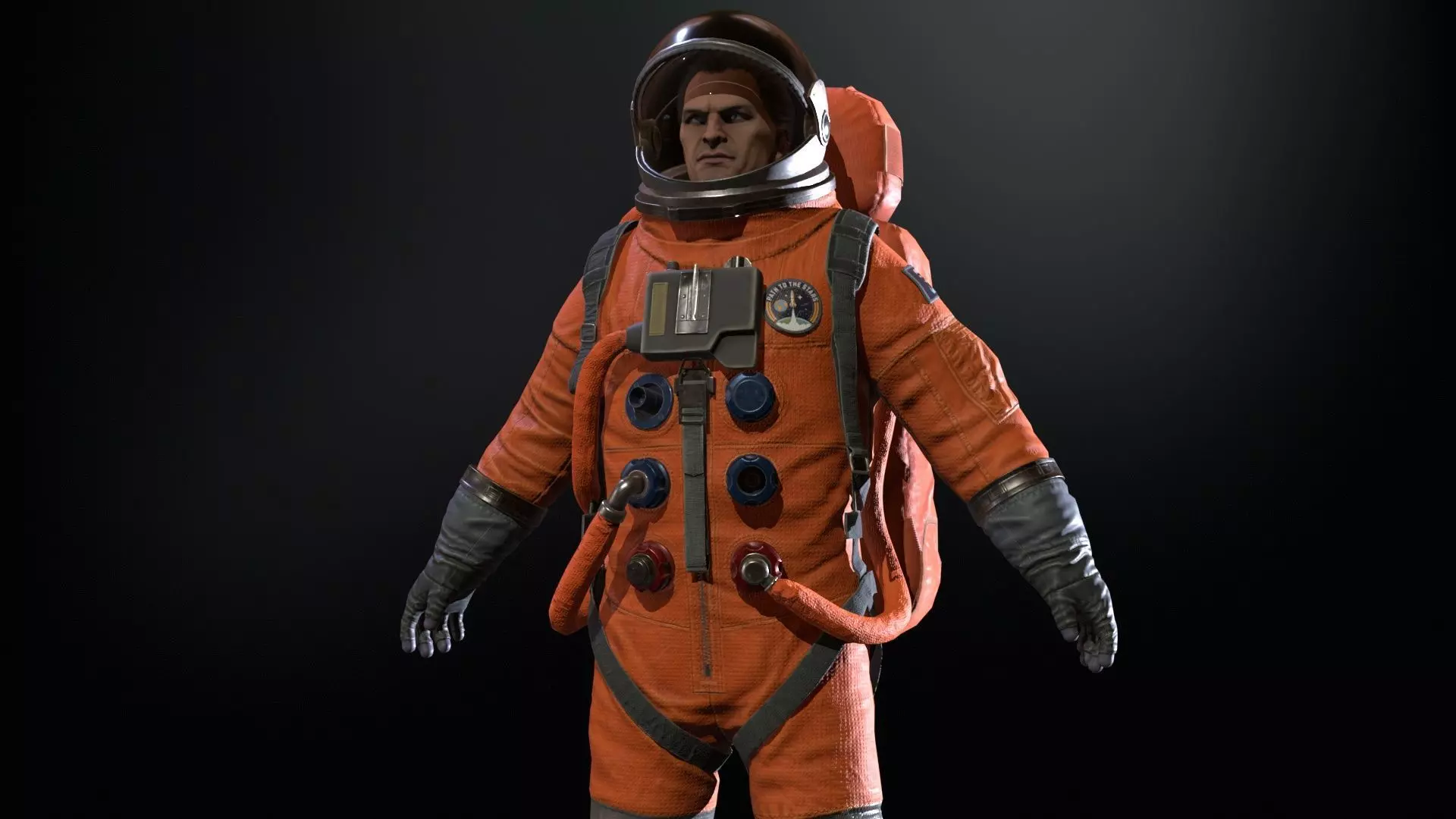 Astronaut Low-poly 3D model_6