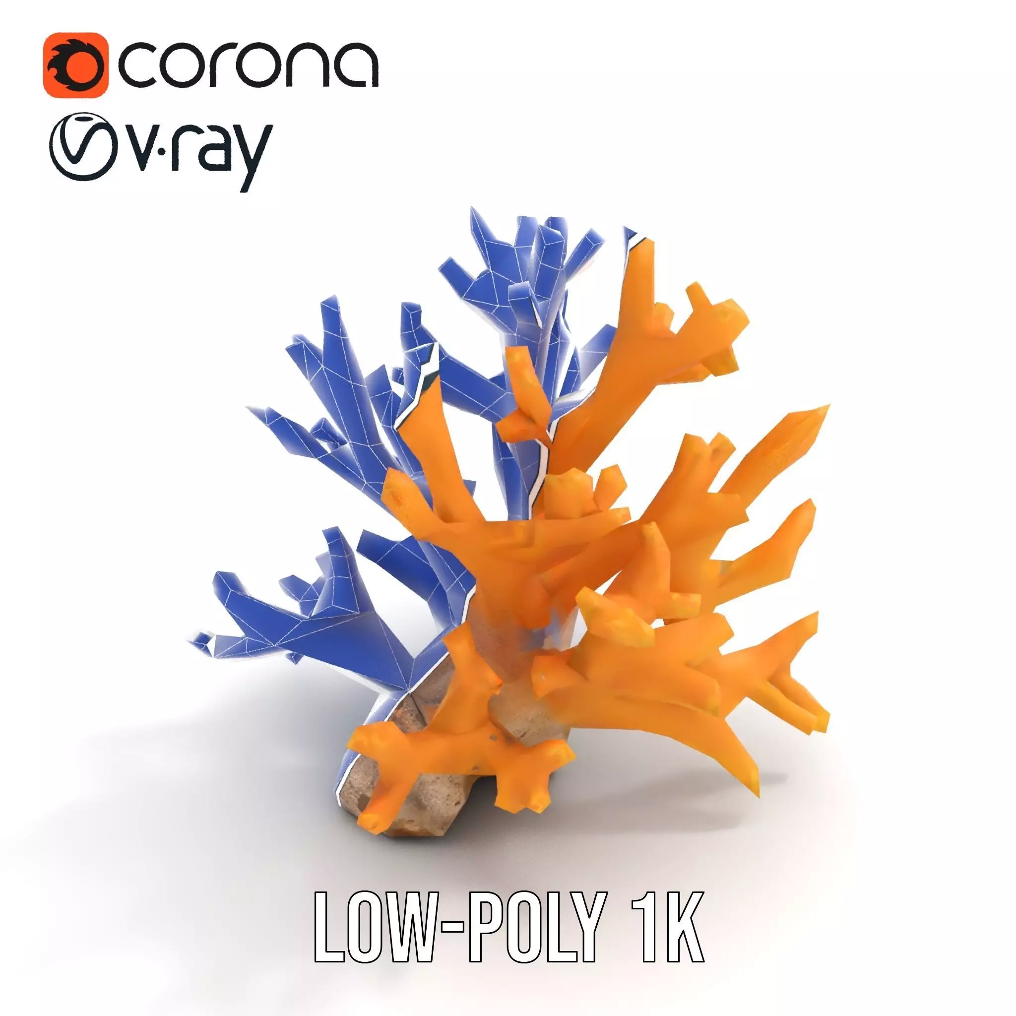 Golden Coral Reef model pack Low-poly 3D model_20