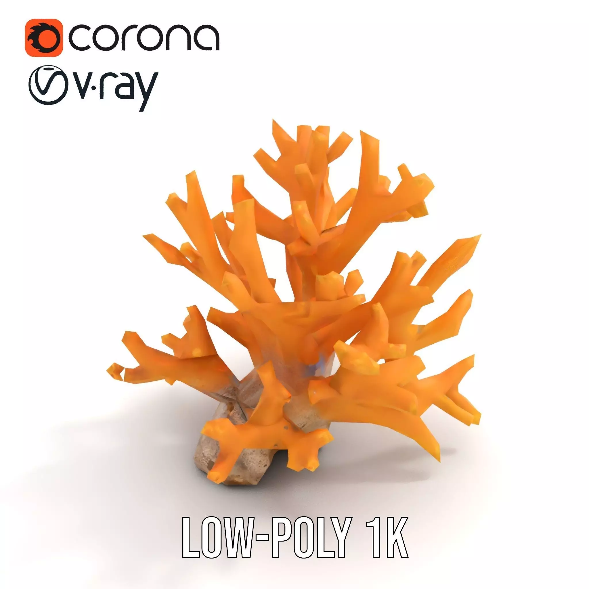 Golden Coral Reef model pack Low-poly 3D model_15