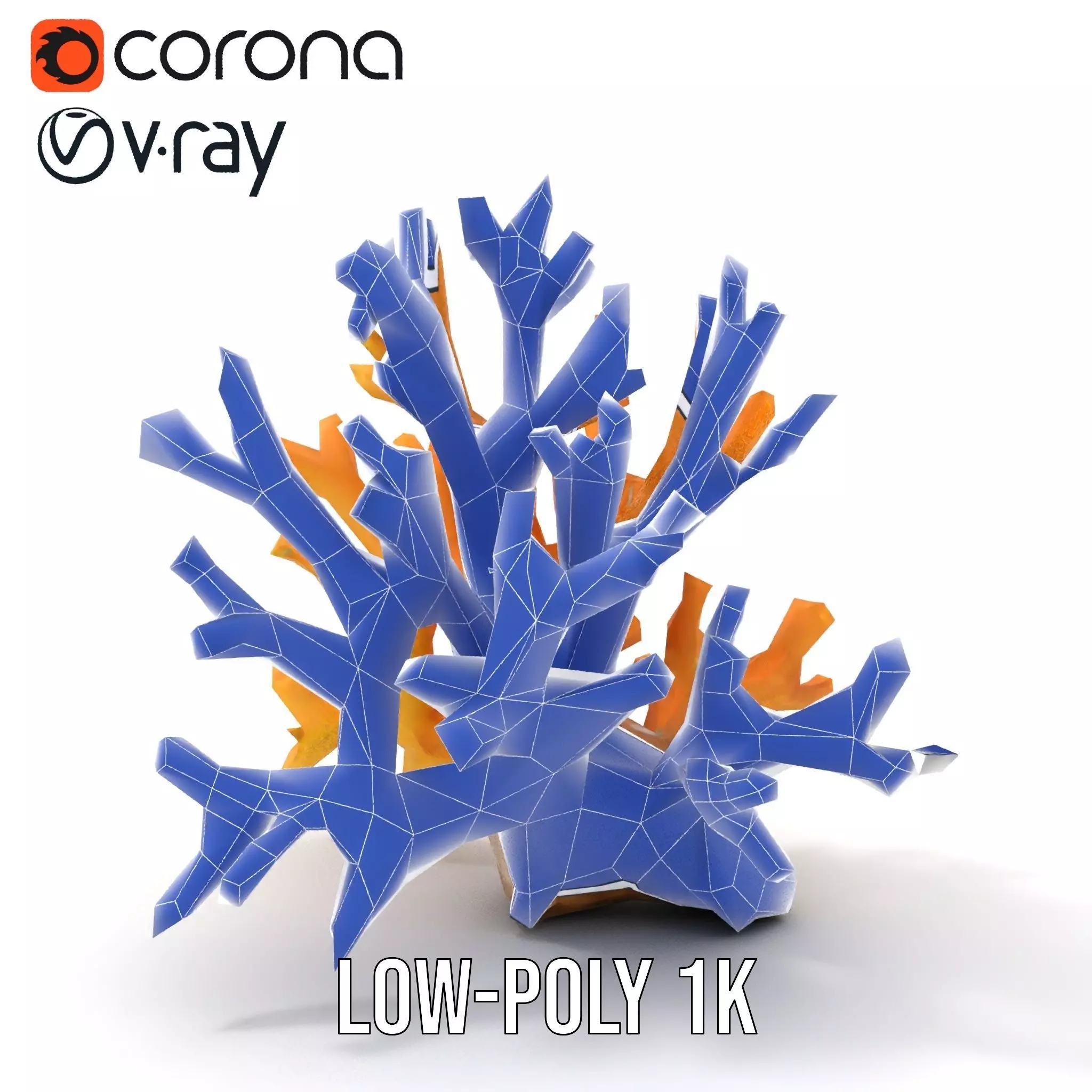 Golden Coral Reef model pack Low-poly 3D model_31