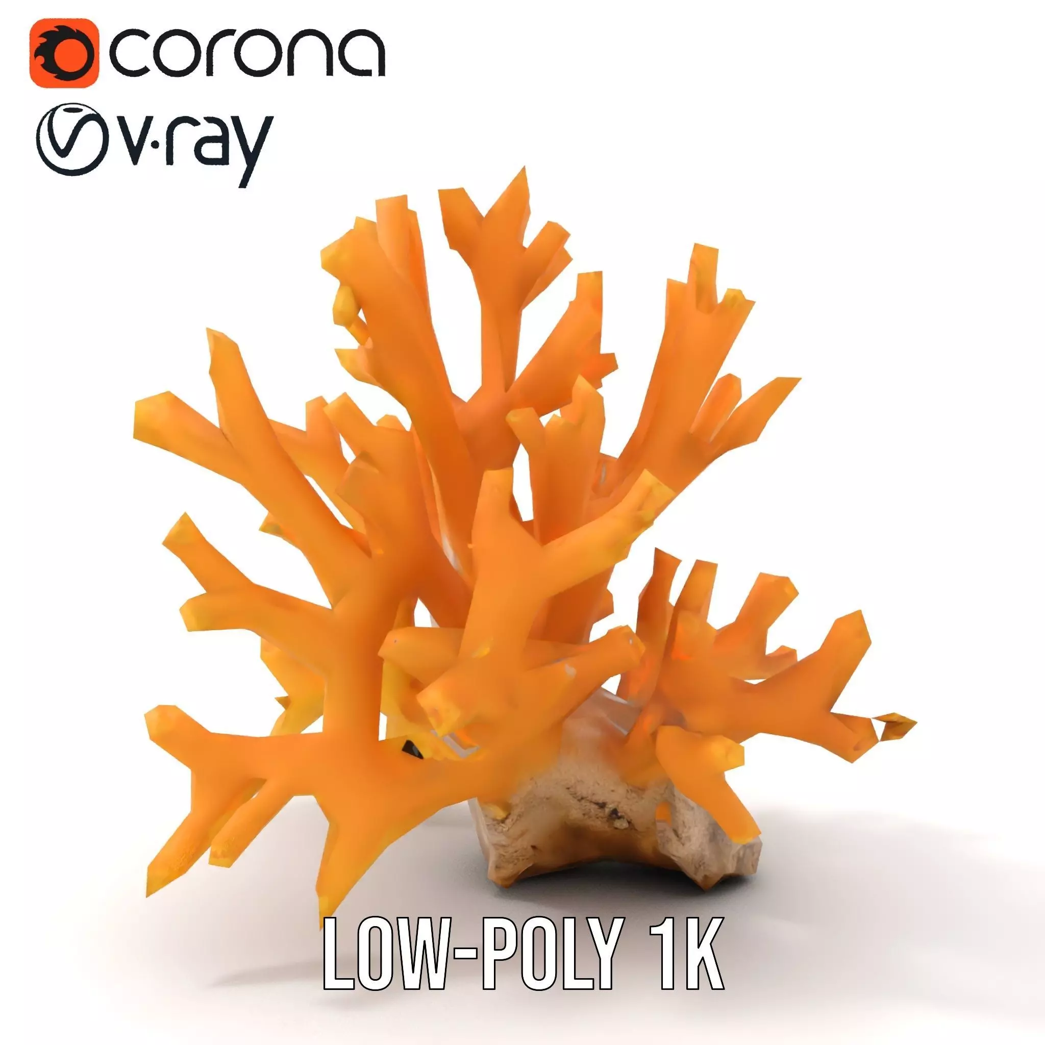 Golden Coral Reef model pack Low-poly 3D model_25