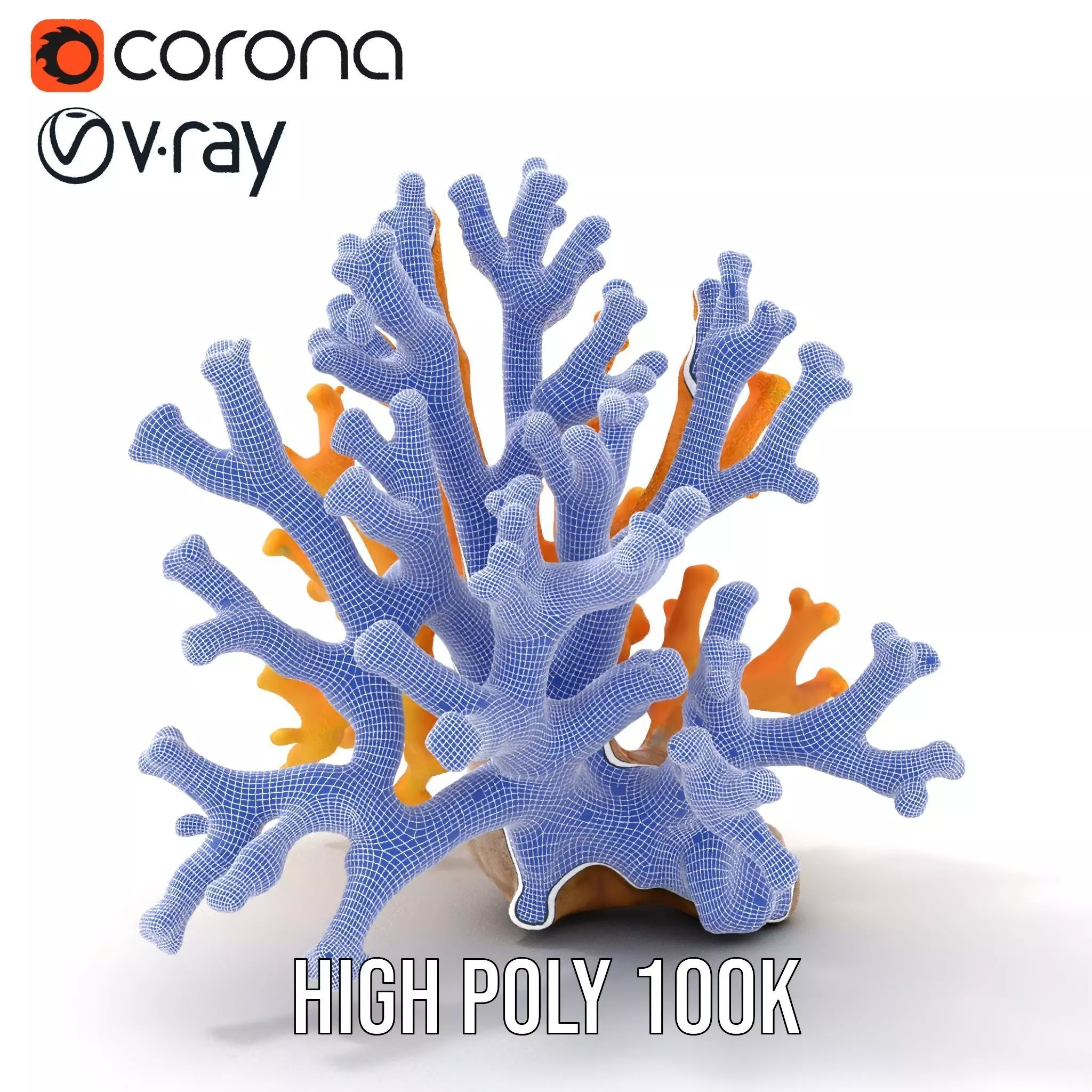 Golden Coral Reef model pack Low-poly 3D model_35