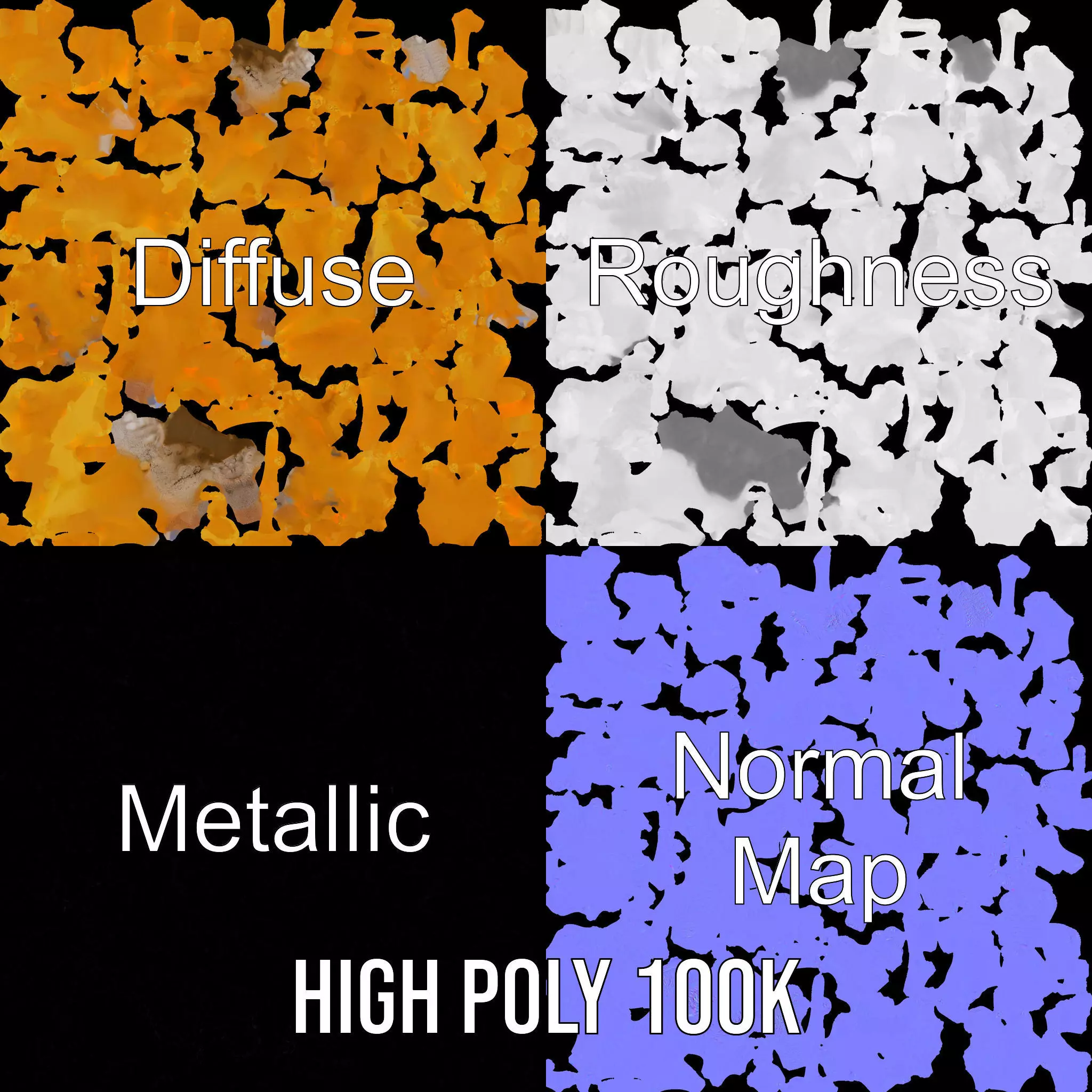 Golden Coral Reef model pack Low-poly 3D model_4