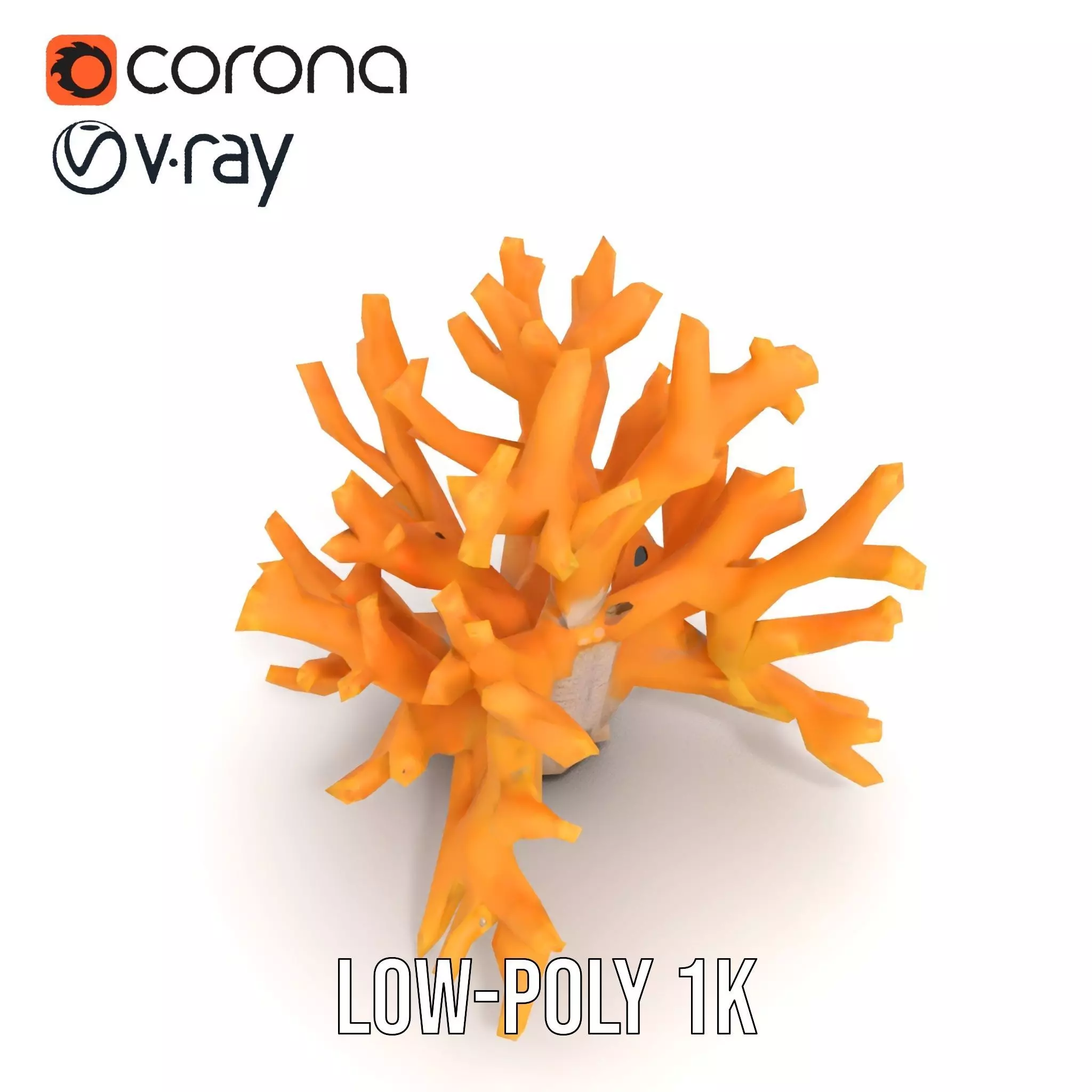 Golden Coral Reef model pack Low-poly 3D model_13