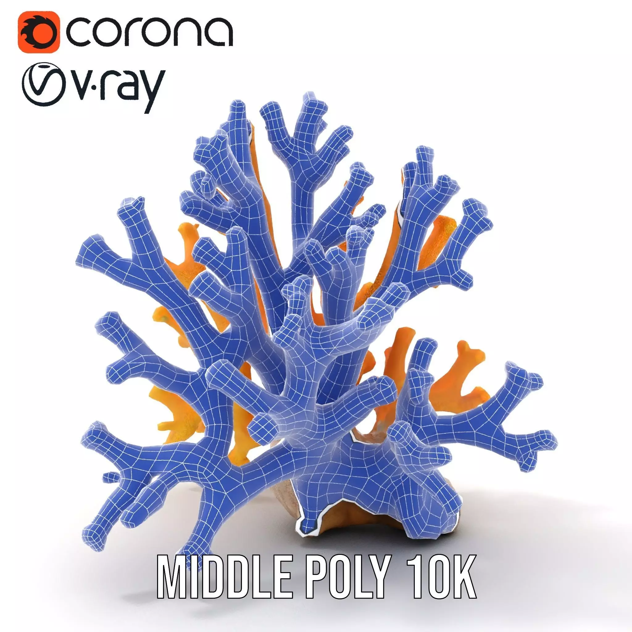 Golden Coral Reef model pack Low-poly 3D model_27