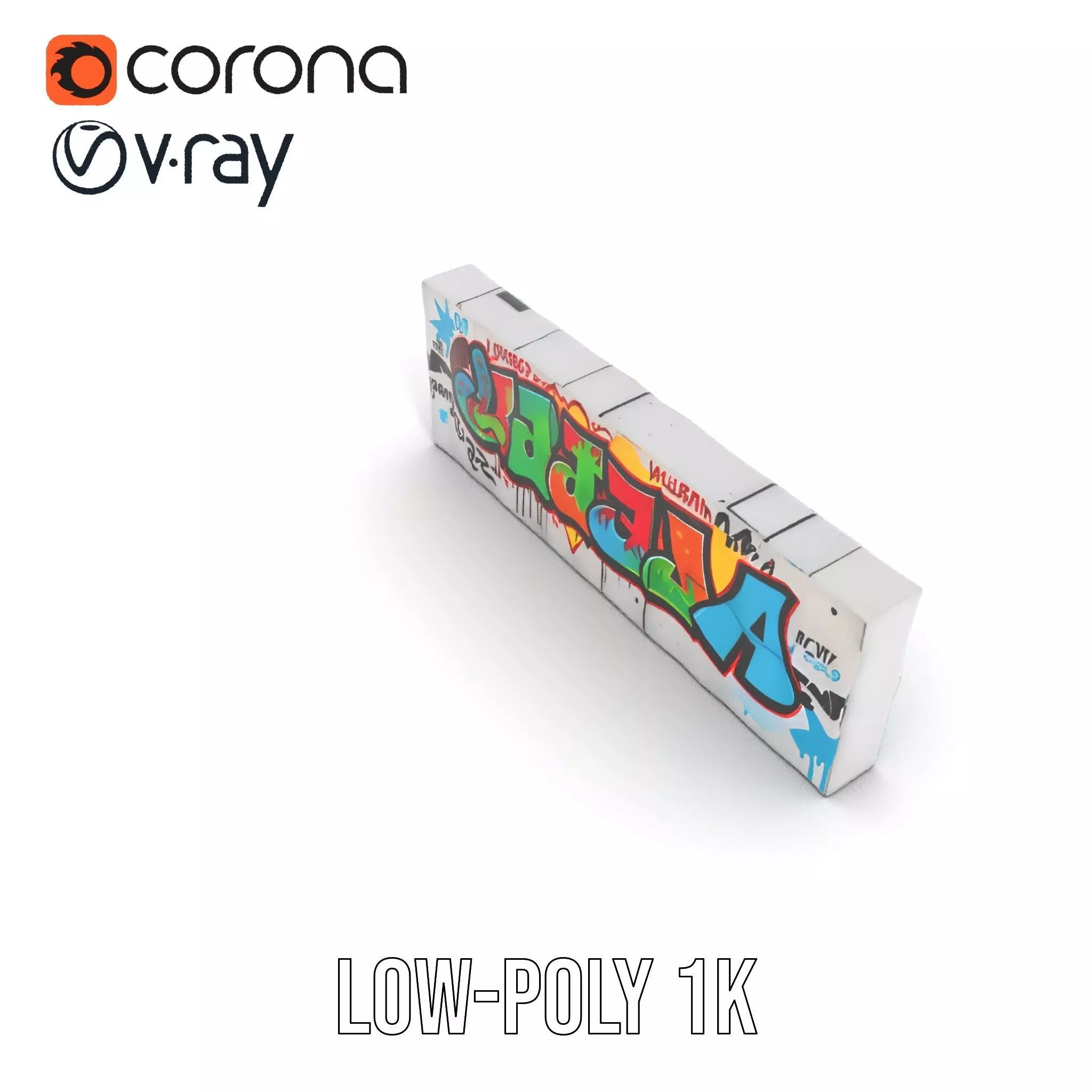 Vibrant Graffiti Wall model pack Low-poly 3D model_13