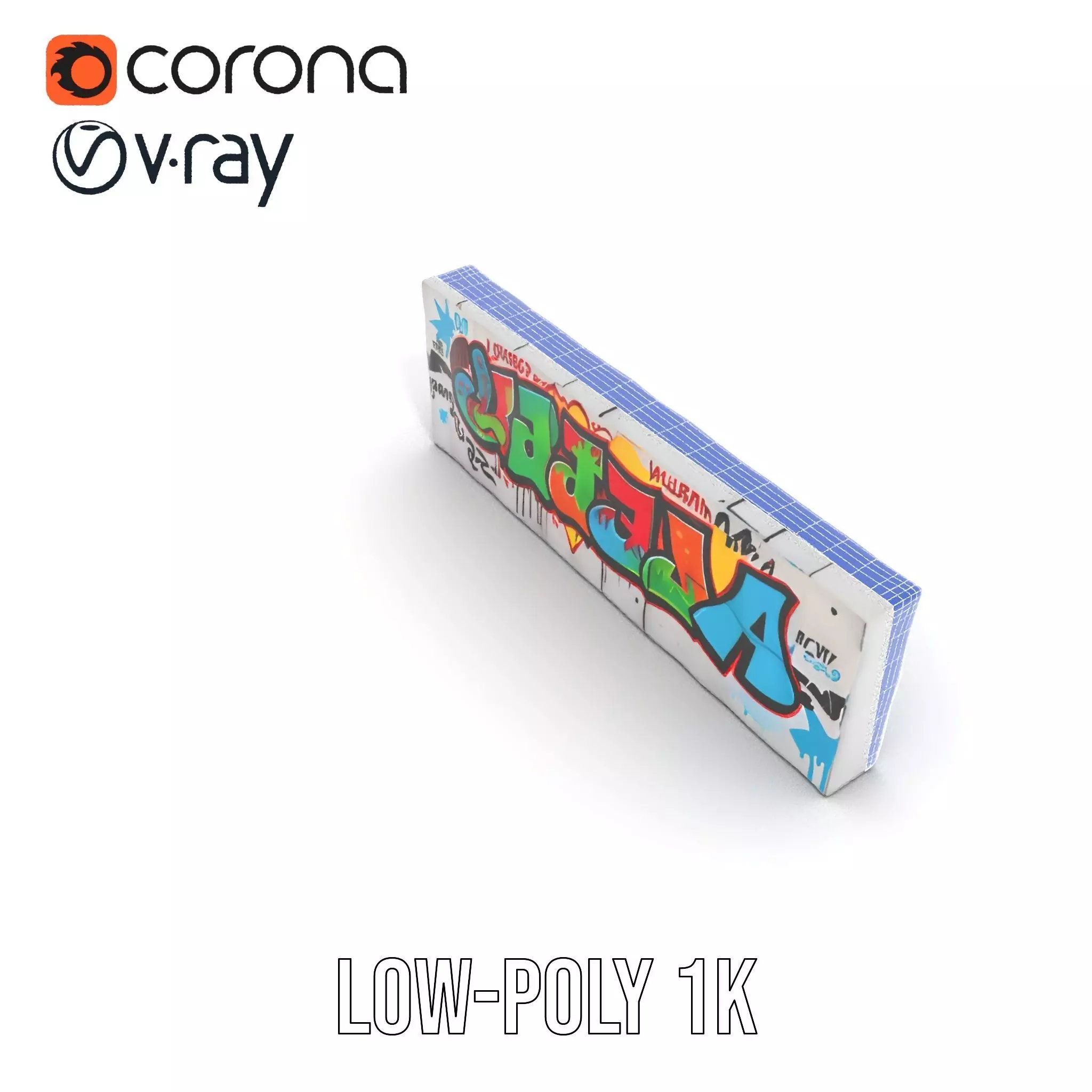 Vibrant Graffiti Wall model pack Low-poly 3D model_31