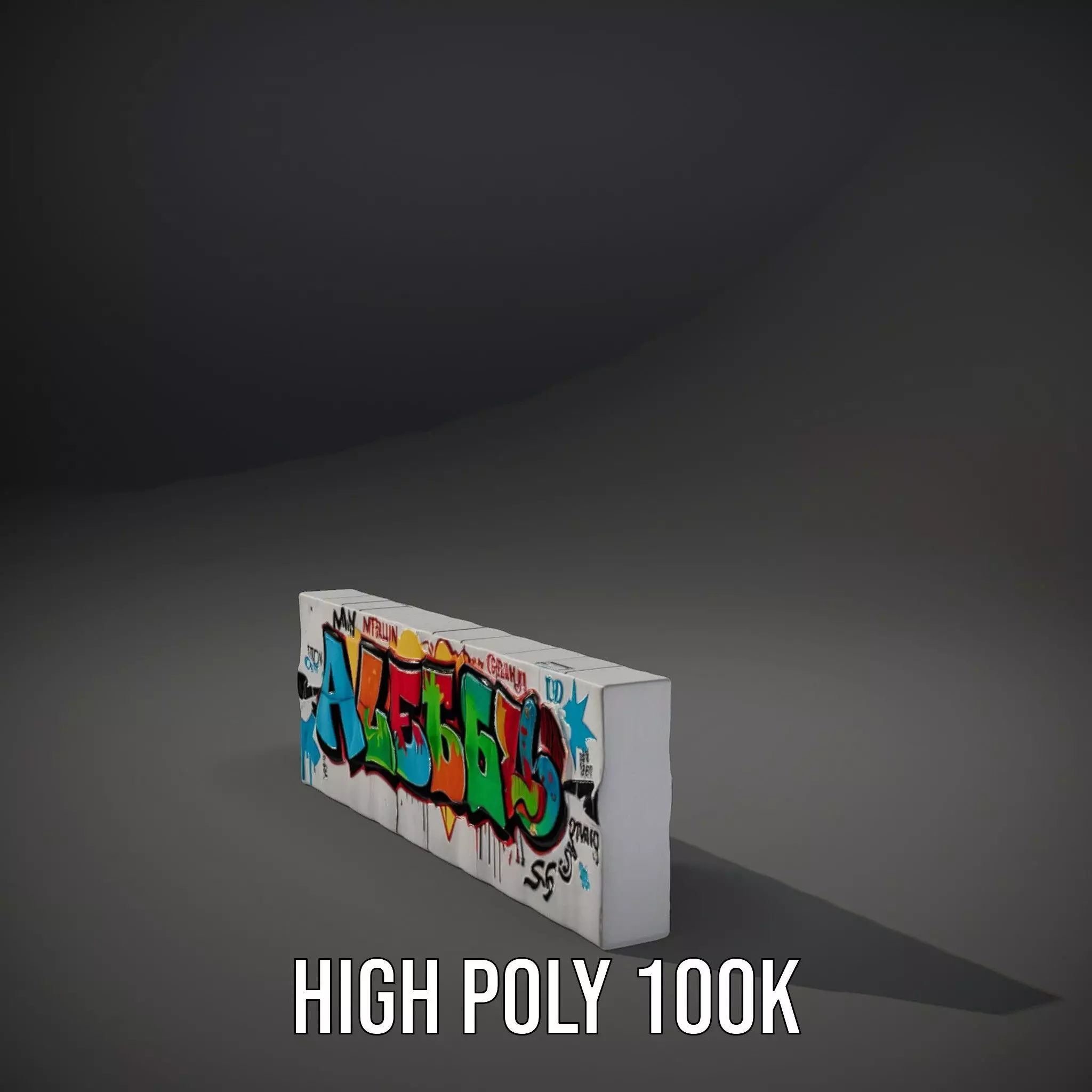 Vibrant Graffiti Wall model pack Low-poly 3D model_9