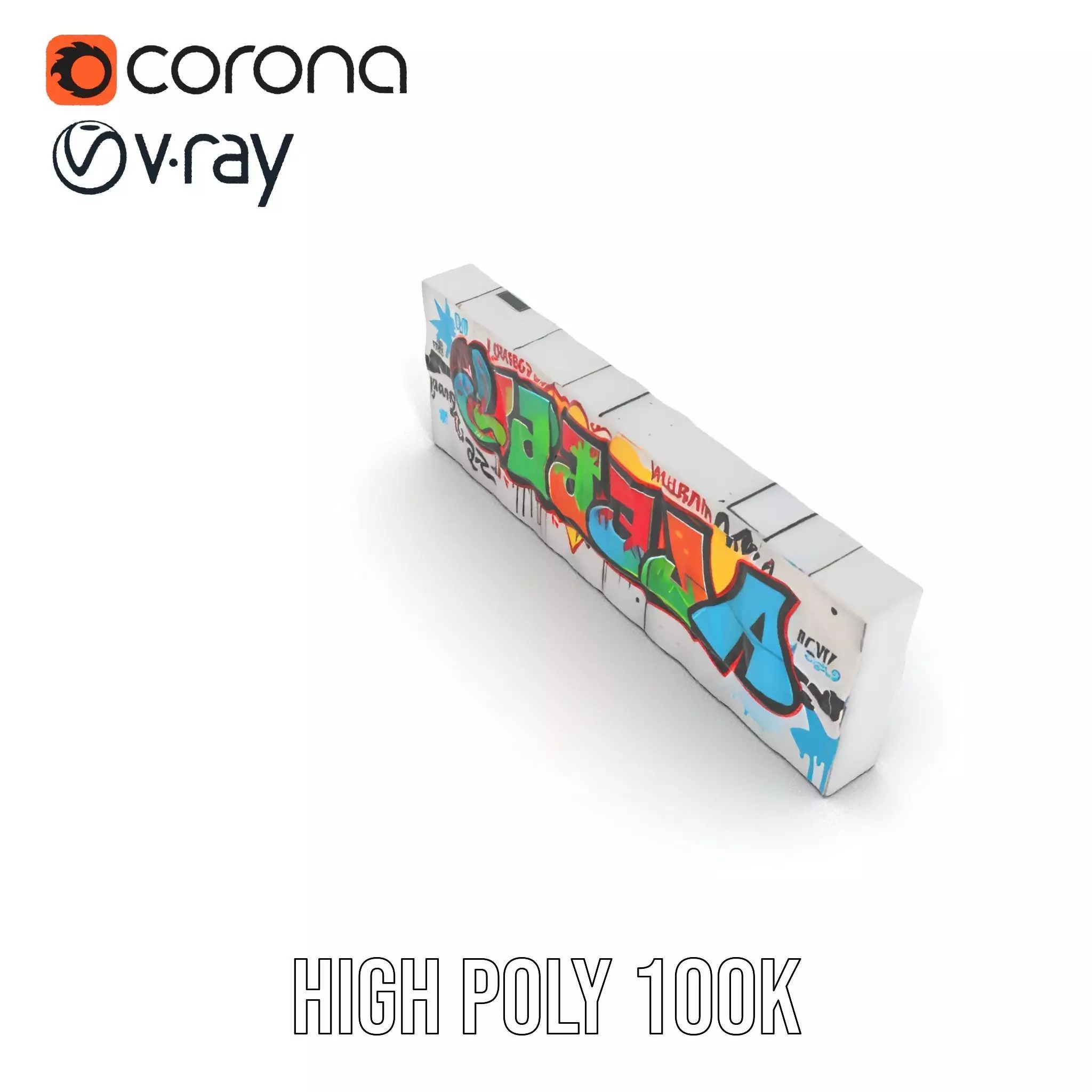 Vibrant Graffiti Wall model pack Low-poly 3D model_27