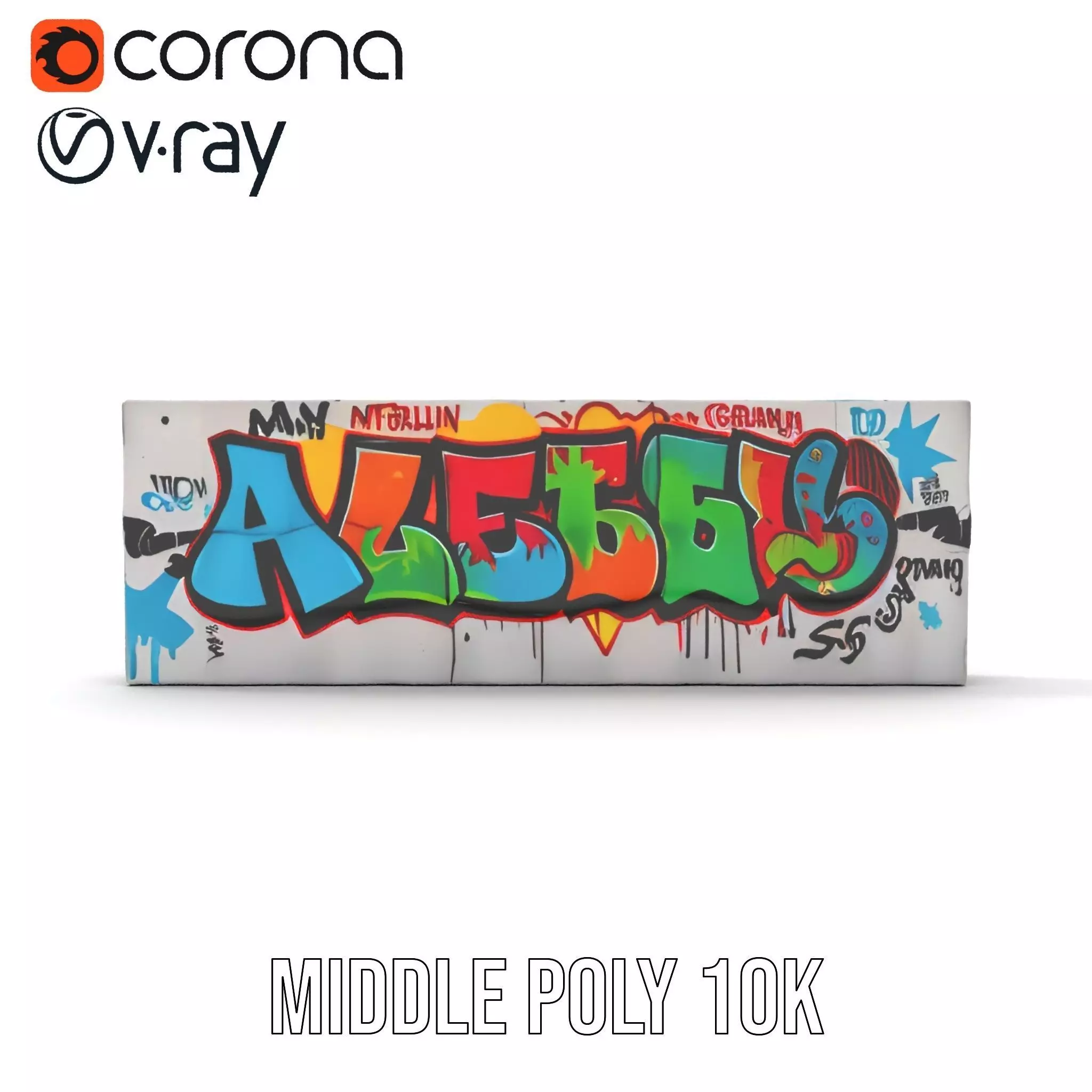 Vibrant Graffiti Wall model pack Low-poly 3D model_25