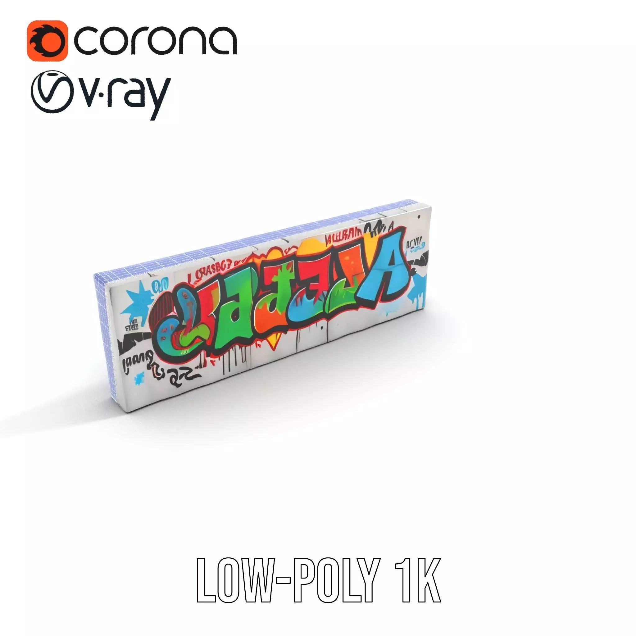 Vibrant Graffiti Wall model pack Low-poly 3D model_15