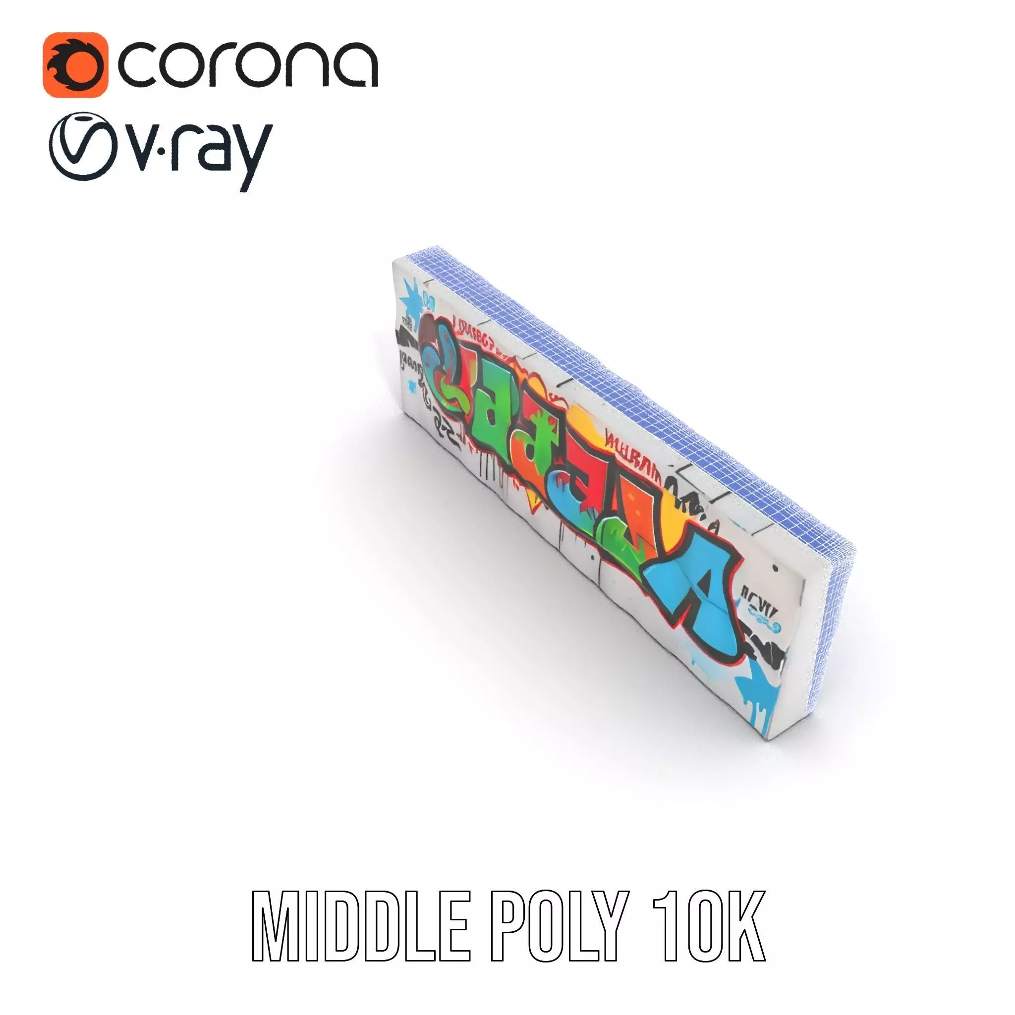 Vibrant Graffiti Wall model pack Low-poly 3D model_19