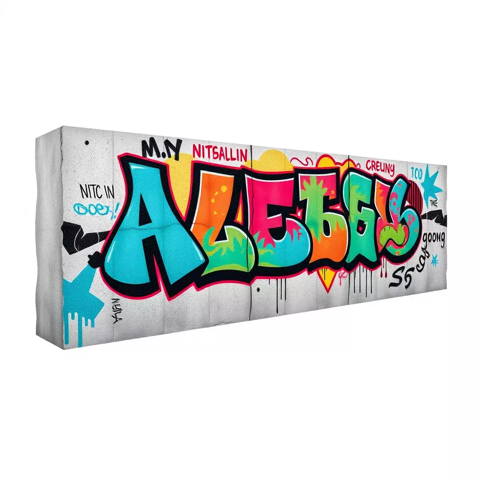 Vibrant Graffiti Wall model pack Low-poly 3D model_3