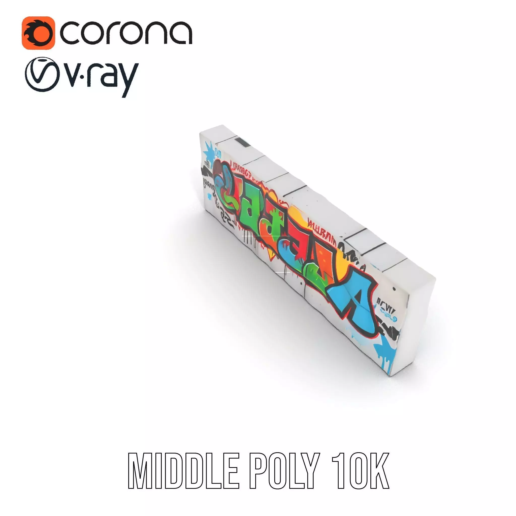 Vibrant Graffiti Wall model pack Low-poly 3D model_28