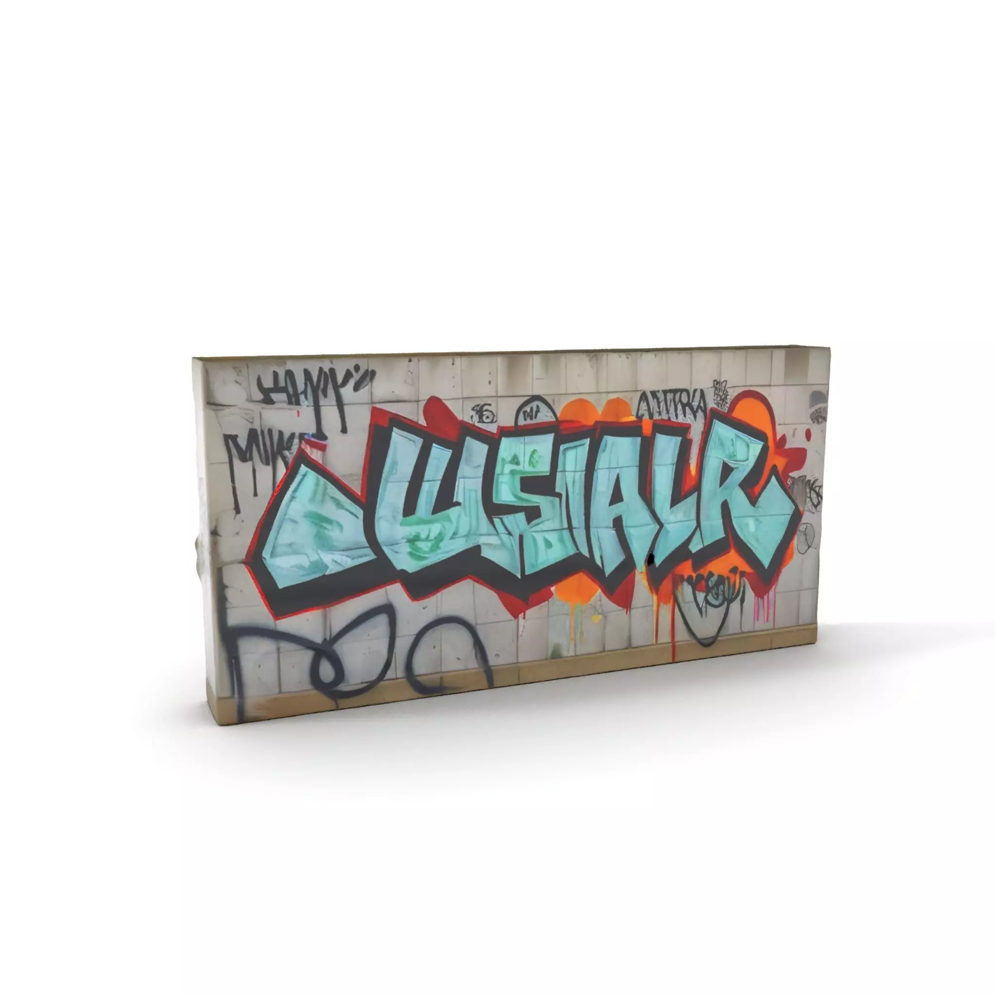 Urban Graffiti Wall model pack Low-poly 3D model_0