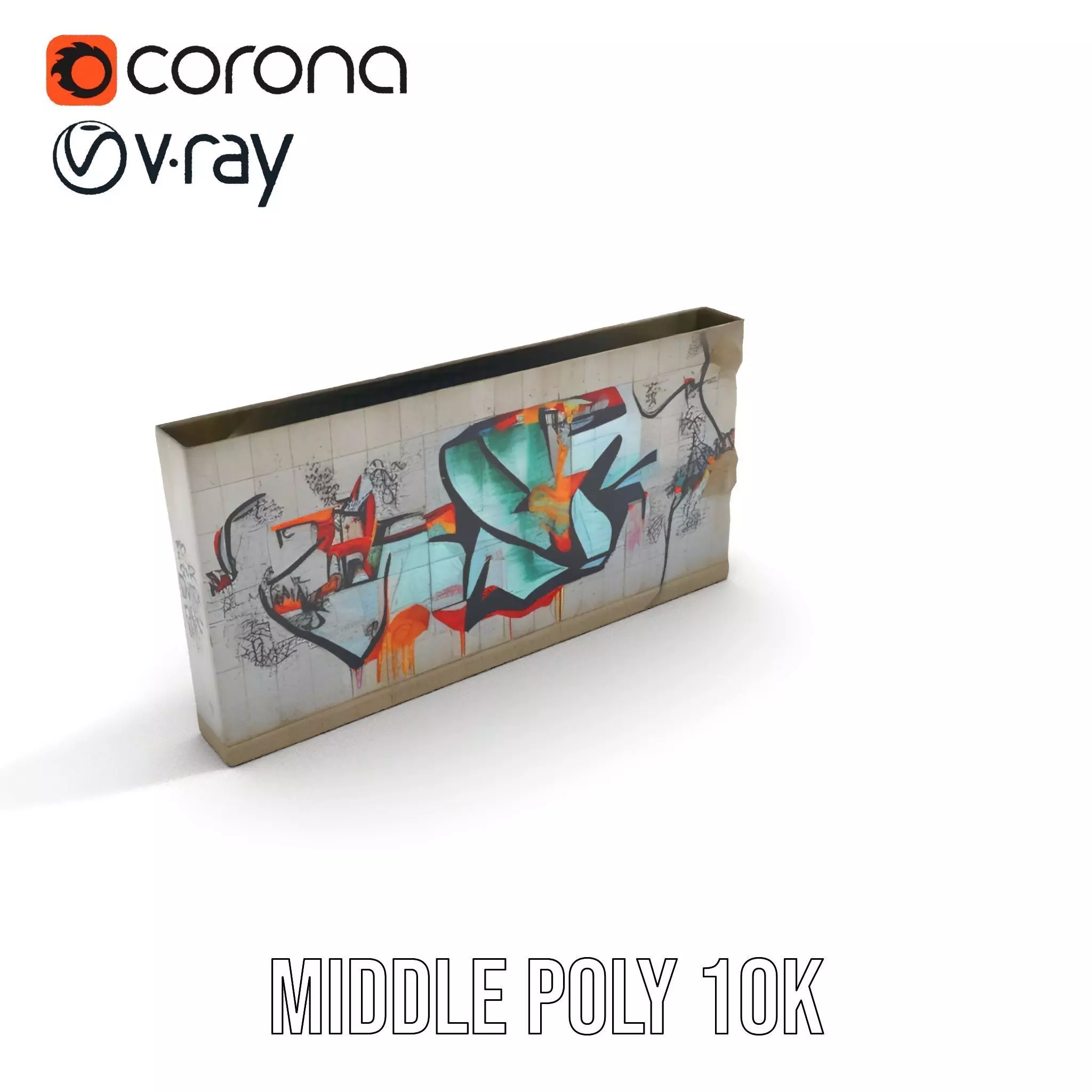 Urban Graffiti Wall model pack Low-poly 3D model_6