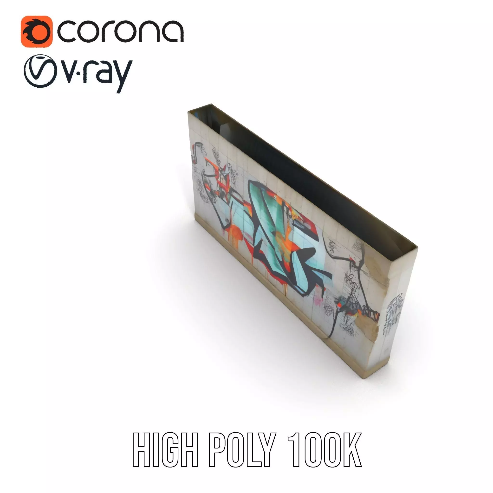 Urban Graffiti Wall model pack Low-poly 3D model_26